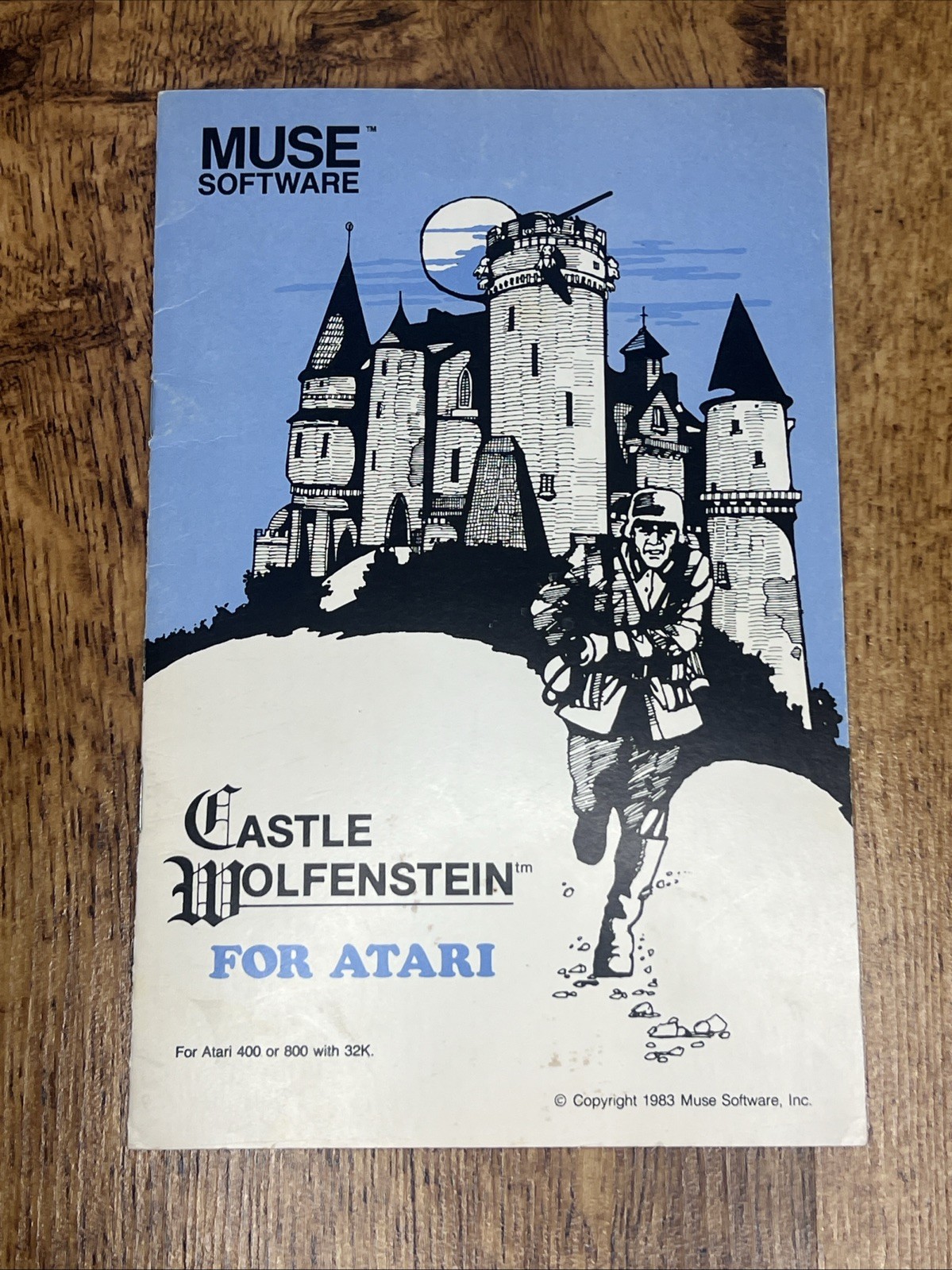 Vintage 1983 Muse Software Castle Wolfenstein For Atari 400-800 MANUAL ONLY VG