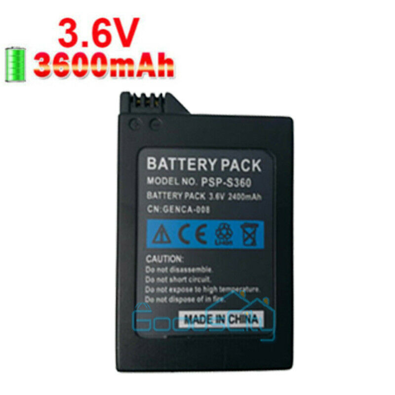 2x 3600mAh 3.6V Rechargeable Battery for PSP 2000/2001/3000/3001/3003 +Charger