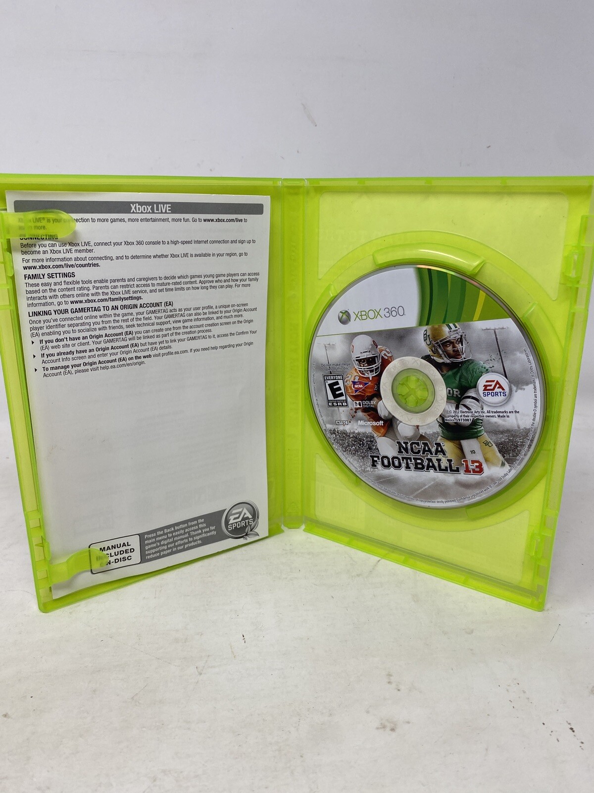 NCAA Football 13 (Microsoft Xbox 360, 2012) Tested Ships Fast College