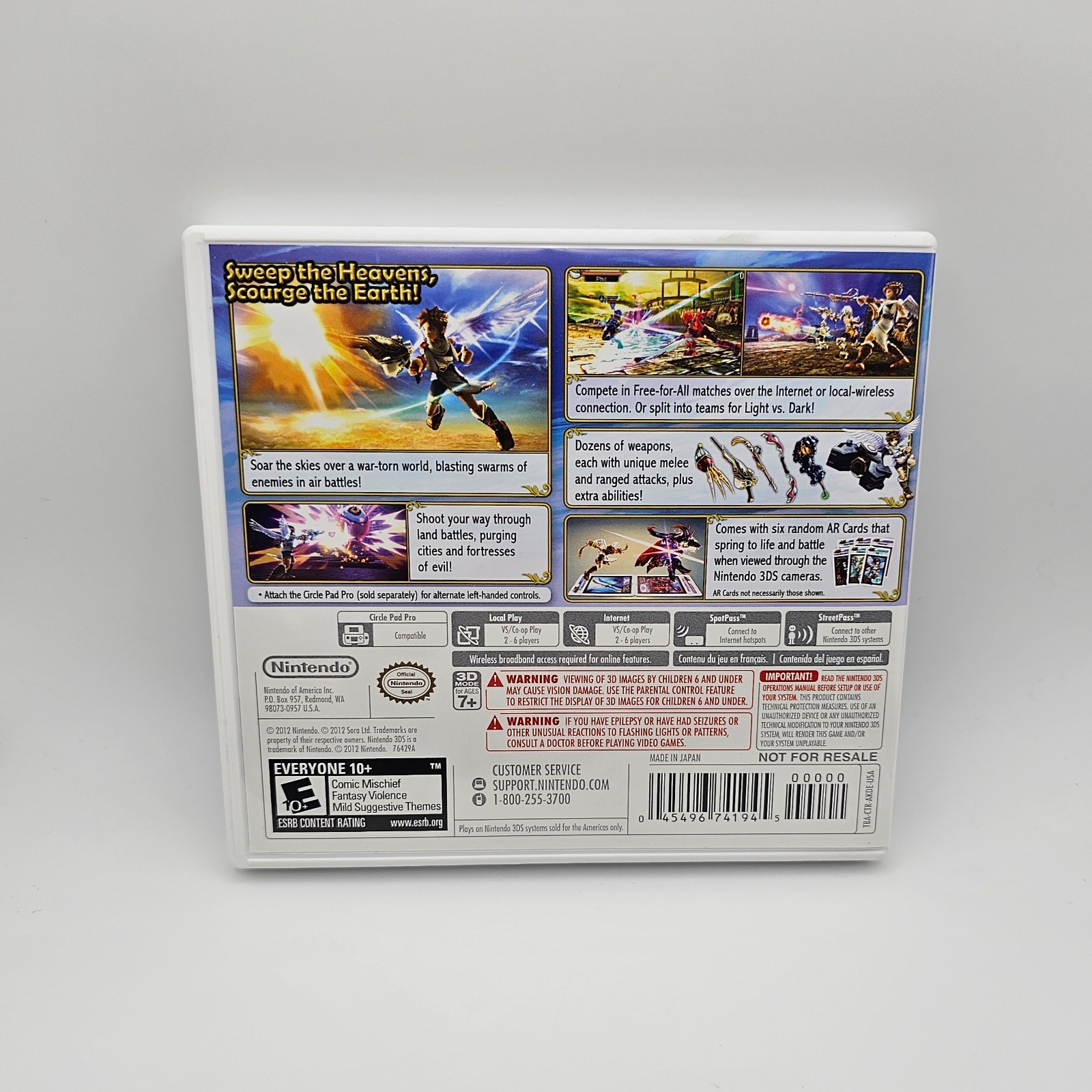 Kid Icarus: Uprising – Nintendo 3DS Complete CIB w/ Sealed AR Cards Tested
