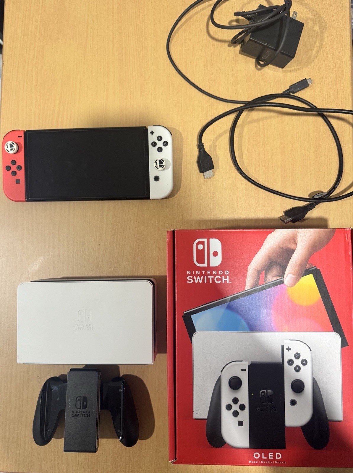 Nintendo Switch OLED White & Red 64gb/1TB SD Card Original Box Great Condition