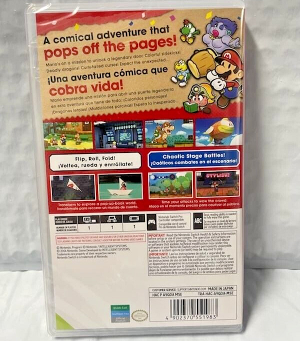Paper Mario: The Origami King + Thousand Year Door Switch Brand New Game Bundle