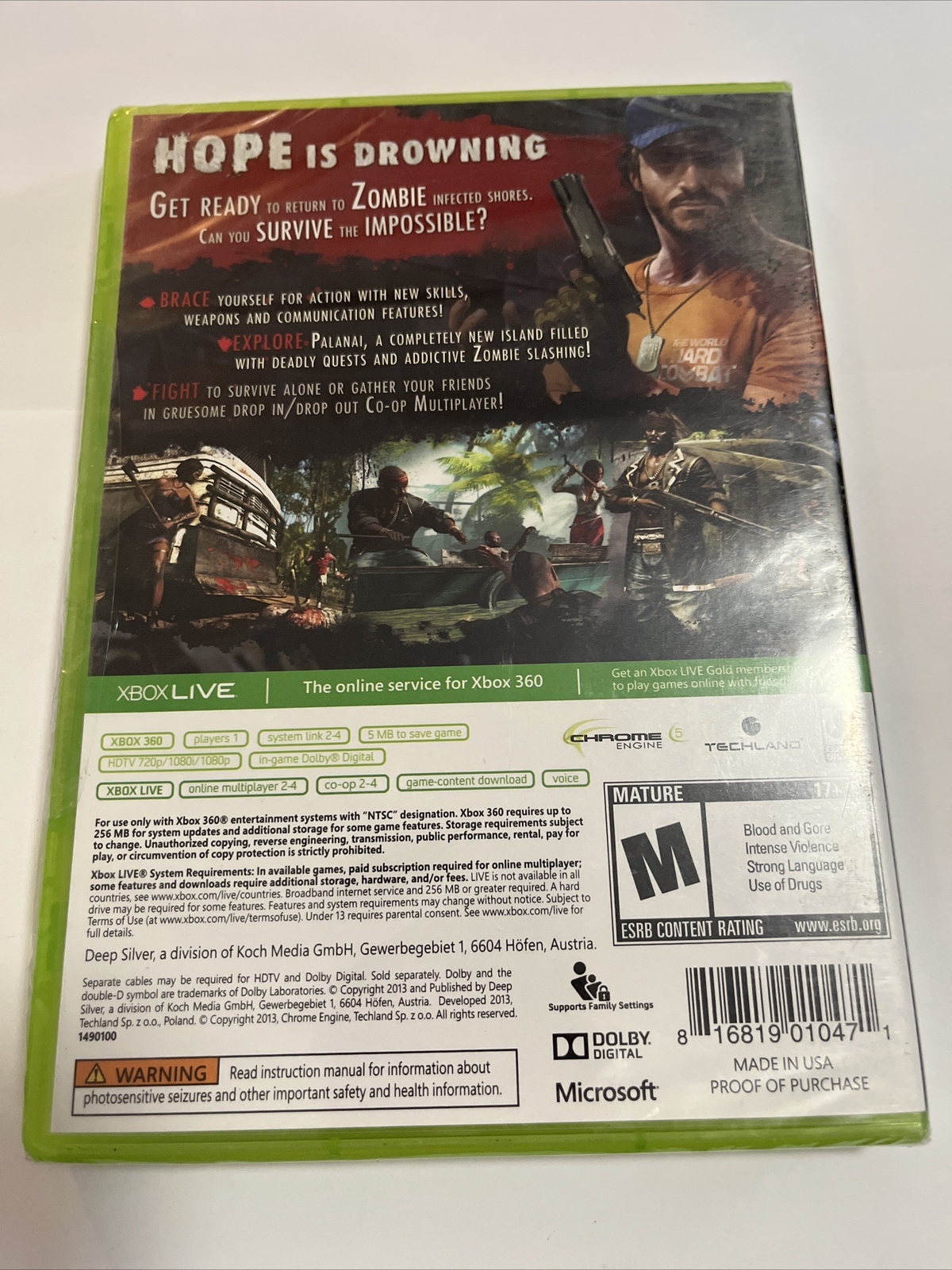 Brand New Sealed Dead Island: Riptide (Microsoft Xbox 360, 2013)