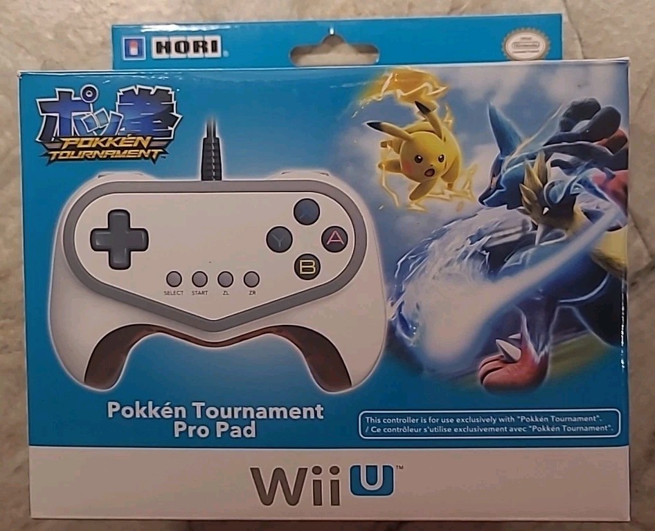Hori Pokken Tournament White/Red Wired Pro Pad Controller for Nintendo Wii U