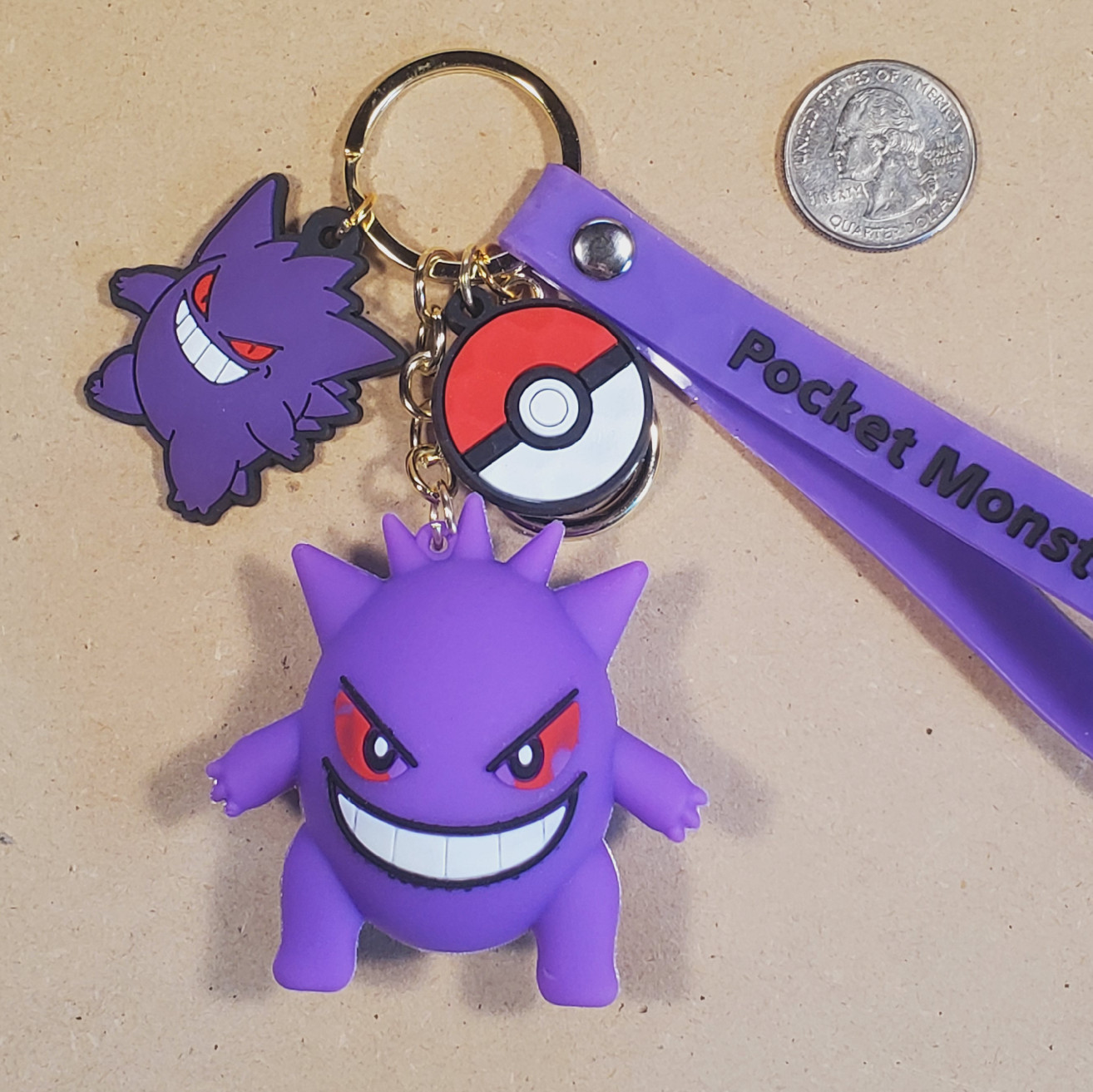 Gengar keychain w/ Pocket Monster strap ⭐️ 3d minifigure Pokemon key chain
