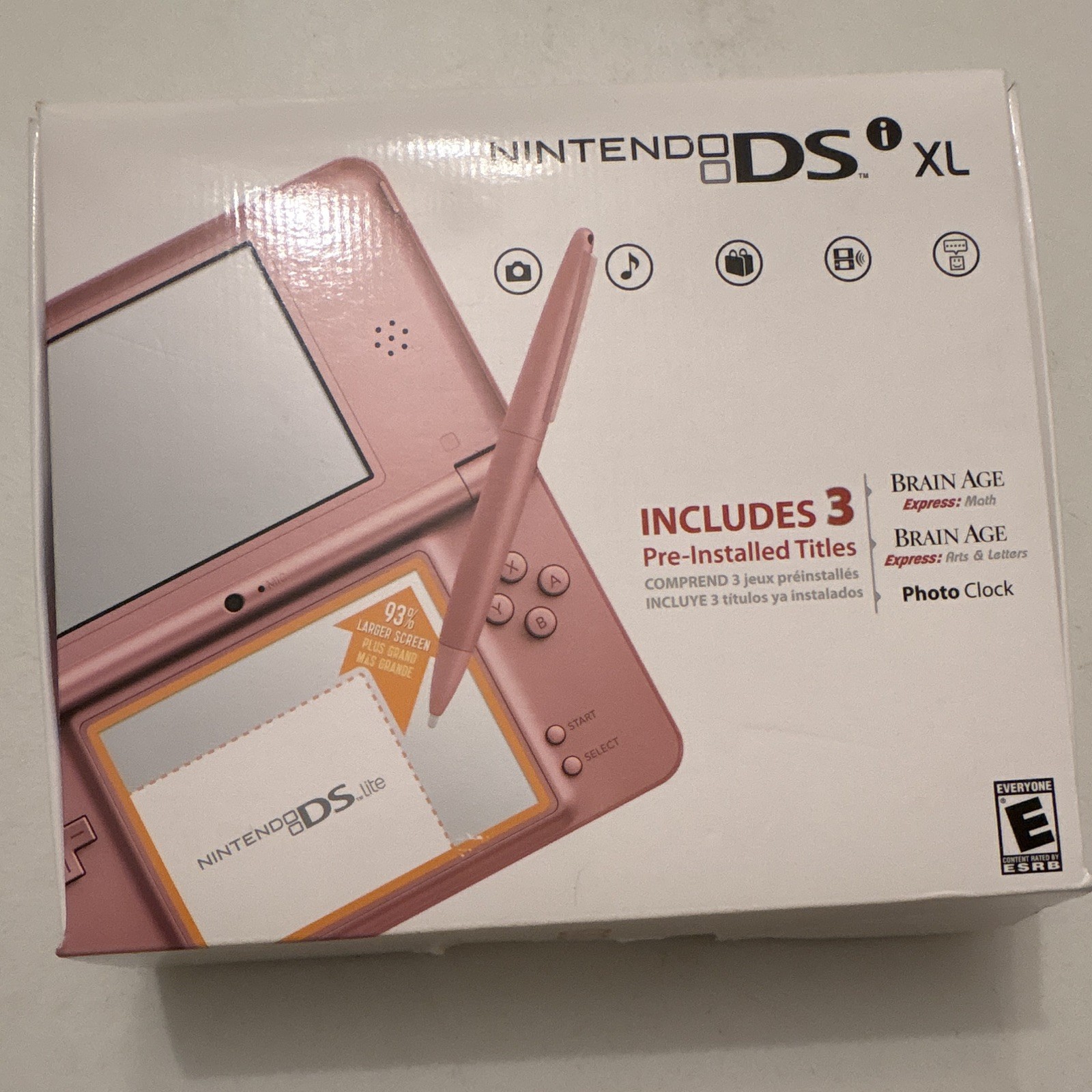 Nintendo DSi XL Metallic rose Handheld System NTSC-U/C w/ Box Stylus Manuals
