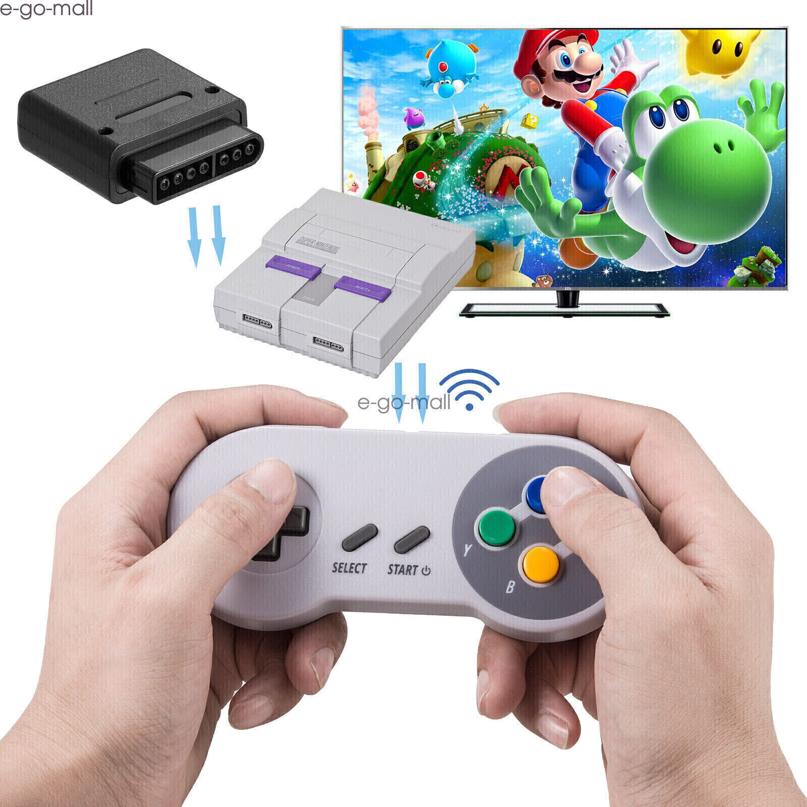 2 PACK SNES Gamepad Receiver for Super Nintendo Entertainment System Super NES