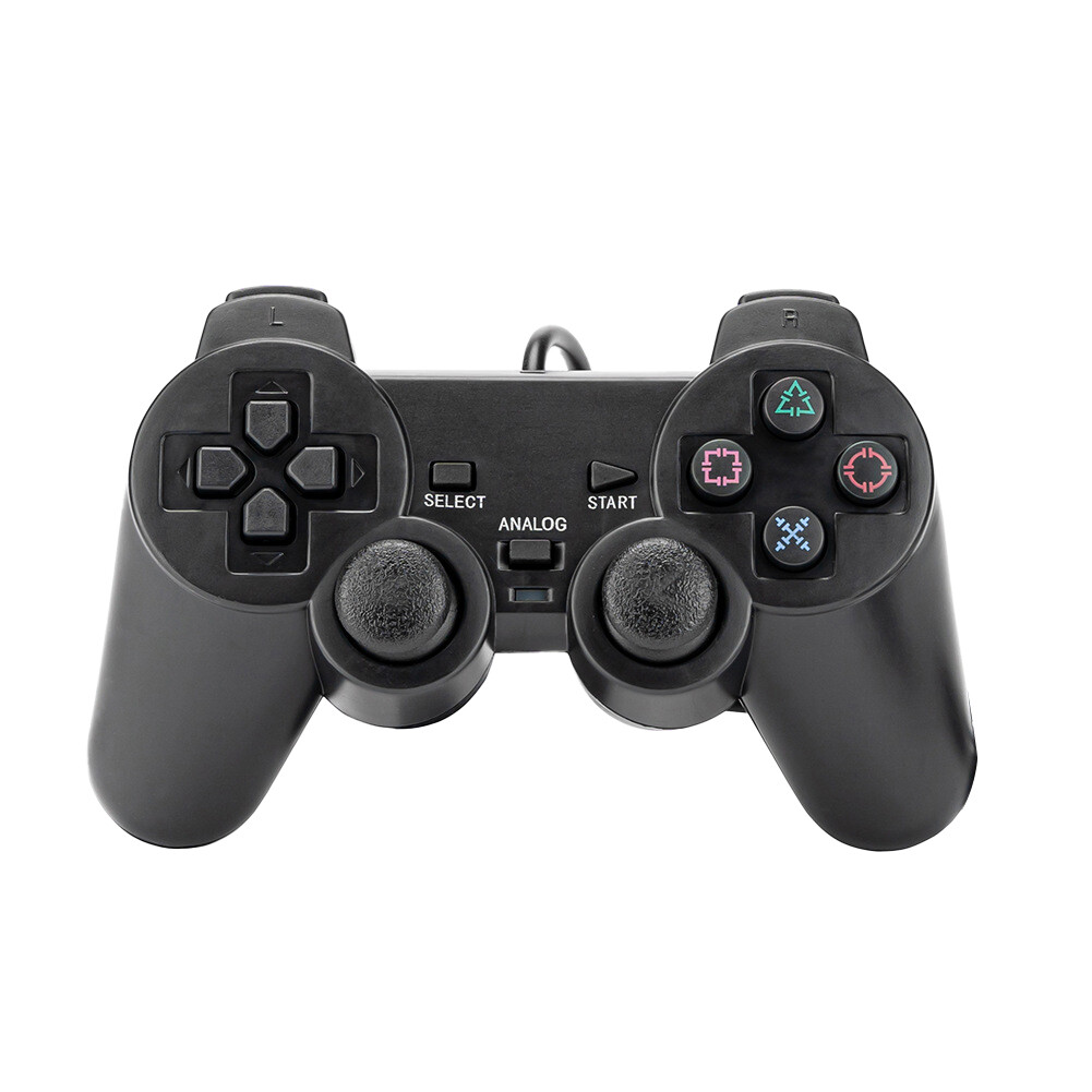 US 2 Pack Controller For PlayStation 2 PS2 Wired Black Joystick Joypad