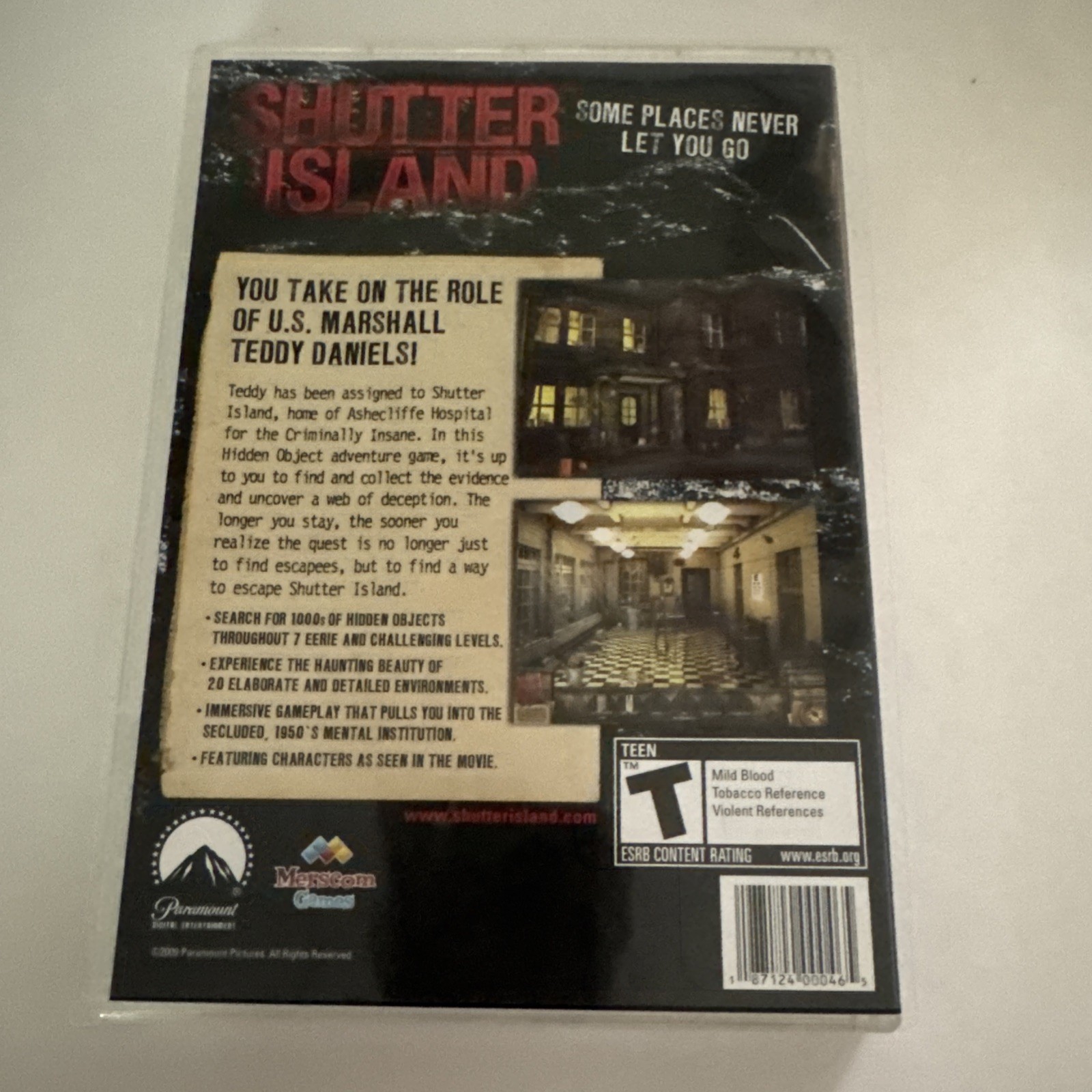 Shutter Island: The Adventure Game WIN MAC CD ROM Software T (Teen) No Manual