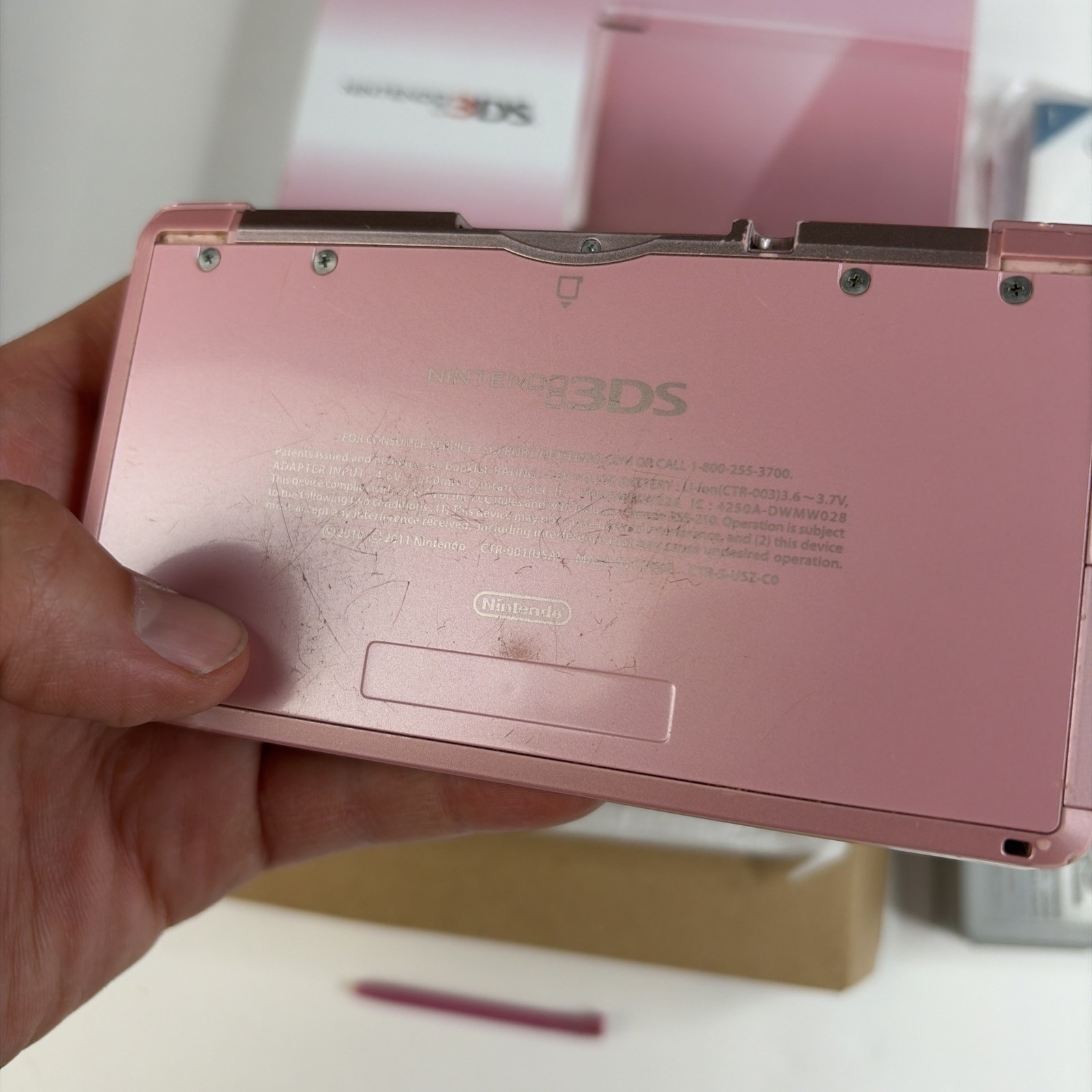 Nintendo 3DS Handheld Console Complete In Box Pink CTR-001 (USA) W Charger