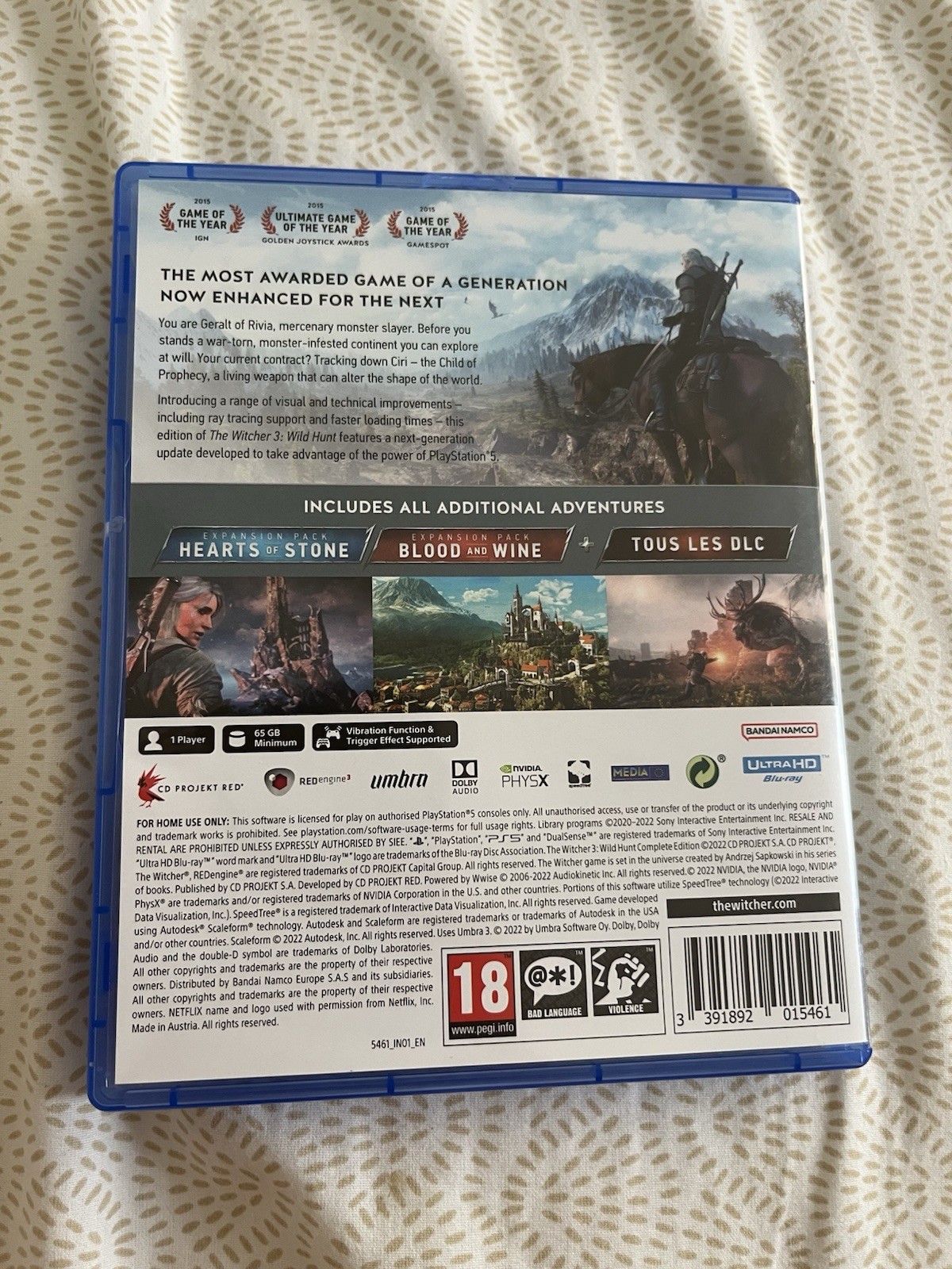 RARE PS5 Game The Witcher 3 Wild Hunt PlayStation 5 Game Excellent Condition