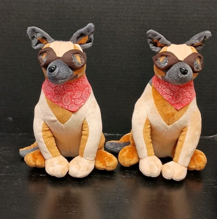 Fallout 4 Dogmeat Plush W/Bandana & Goggles Bethesda Dogmeat 11″ Lot Of TWO