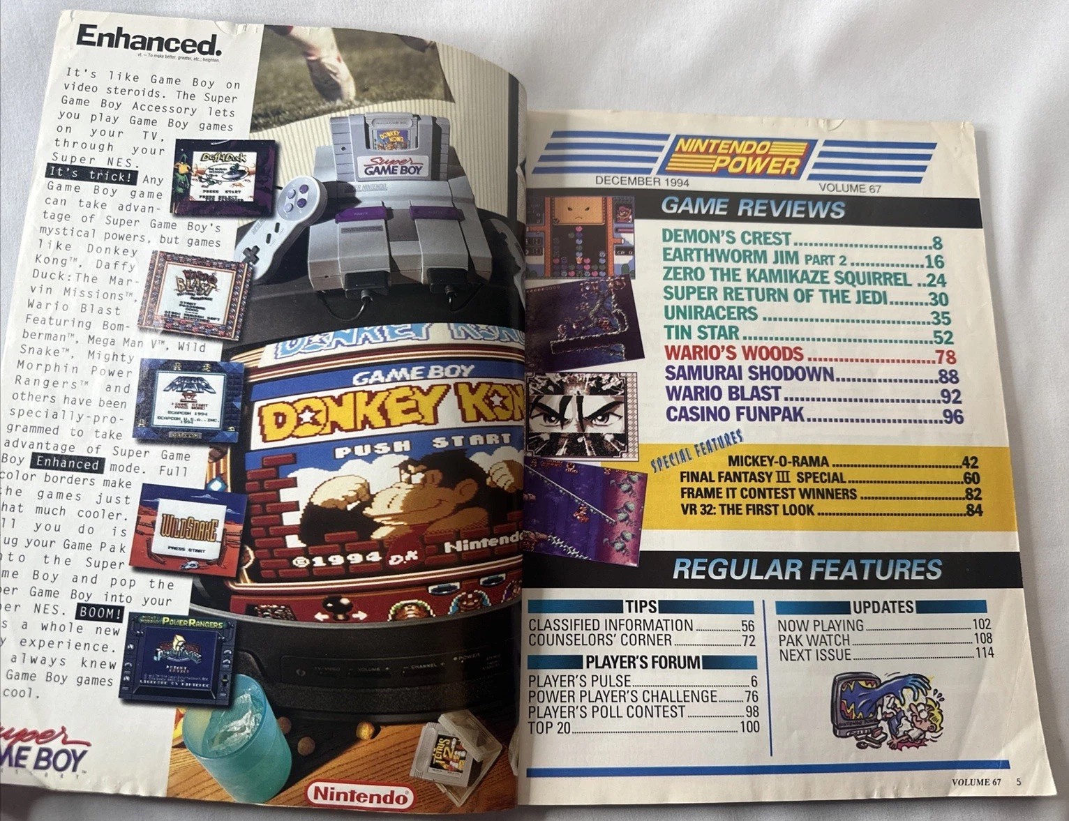 Nintendo Power Magazine 67 1994 Earthworm Jim w/ Poster + Cards + Inserts