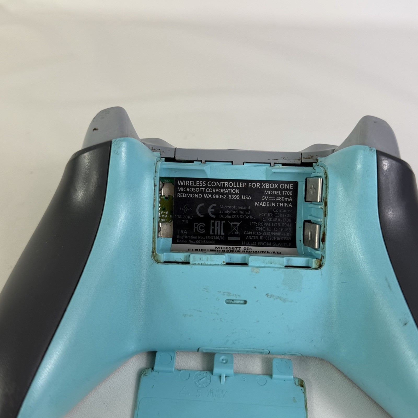 Microsoft Xbox One Wireless Controller Model 1708 Gray Light Blue