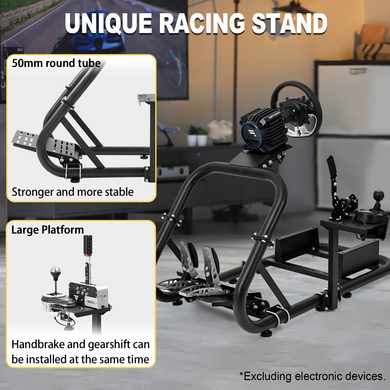 Marada Racing Sim Cockpit Wheel Stand Stable Fit Logitech G29 G920Thrustmaster
