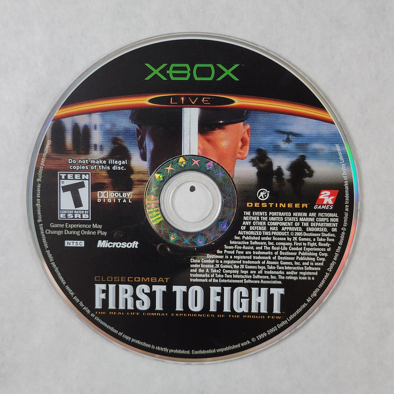 Close Combat First To Fight – Loose Microsoft Original Xbox Disc