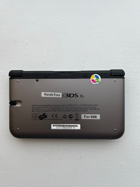 Nintendo 3DS XL Console – Gun Metal Gray – Custom New Shell – 16GB SD Card