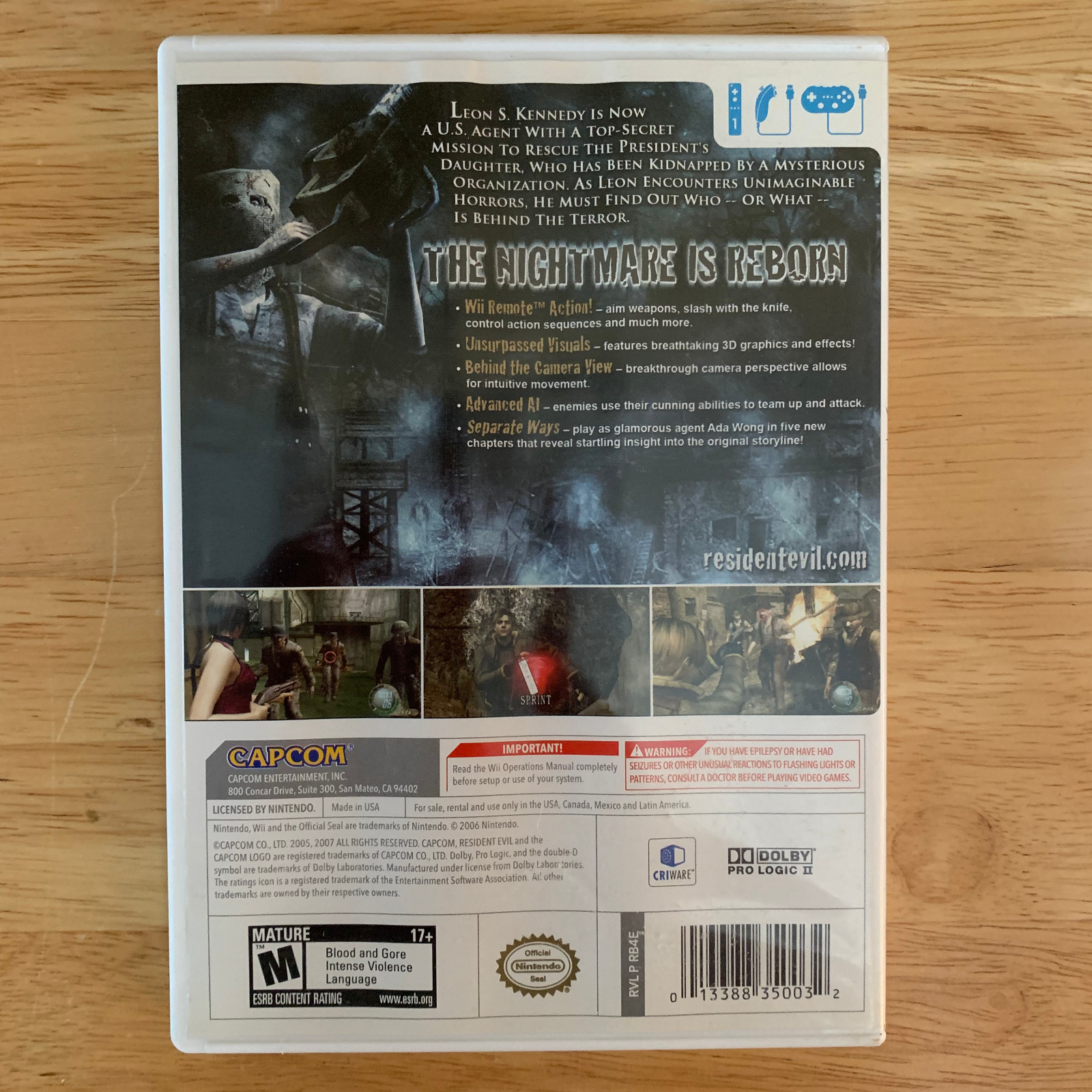 Resident Evil 4 Wii Edition (Nintendo Wii, 2007) Complete in Box