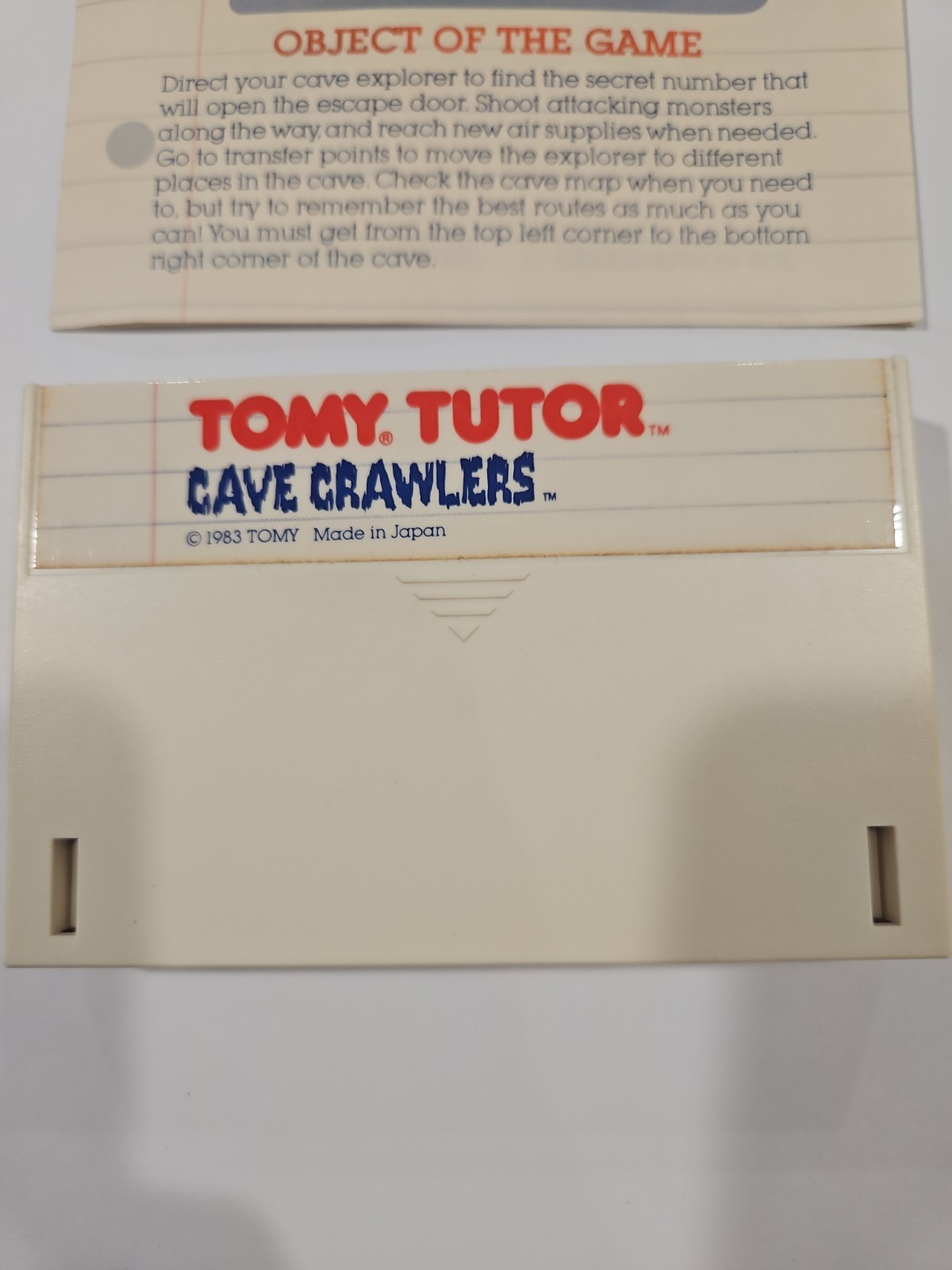 Tomy Tutor 8100 Game Cave Crawlers With Box And Instructions 1983 READ Descripti