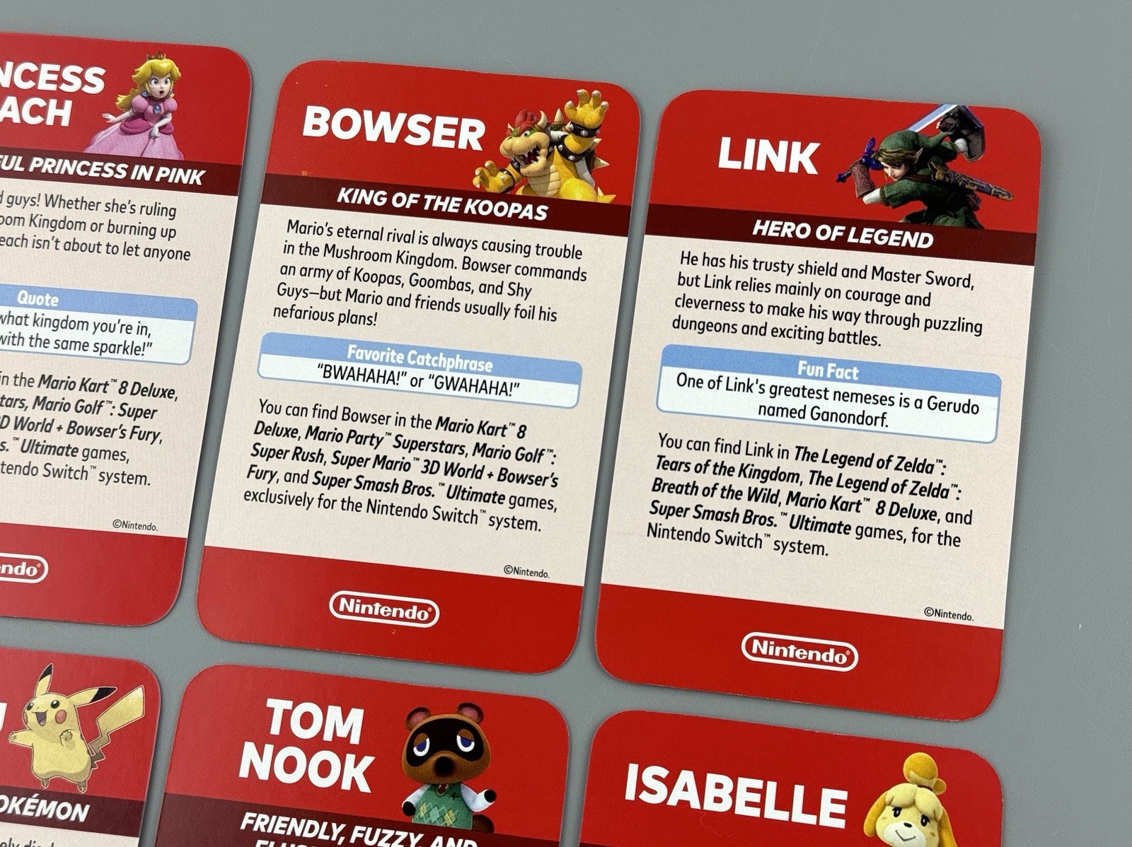 Authentic Nintendo Switch Character Card Set Limited Promotional Promo 2023