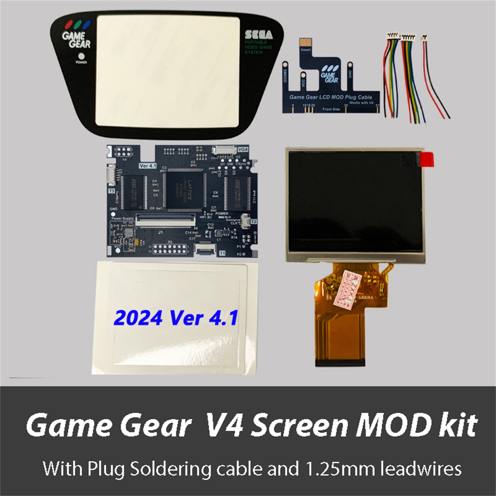 For Sega Game Gear GG V4.0 LCD Highlight Screen Kit Low Power Repair Part – USA