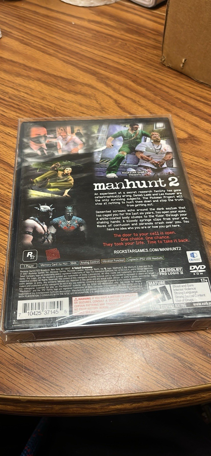 Rockstar Games Manhunt 2 PS2 Manual Included M NTSC-U/C 2007 Horror