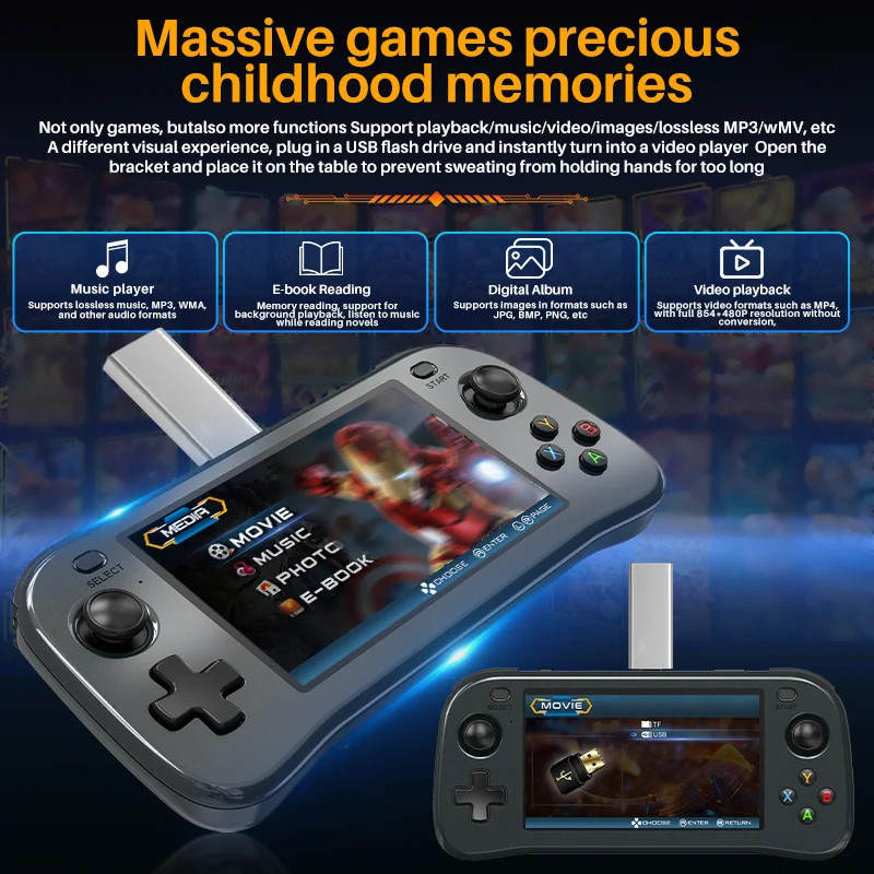 Portable Retro Game Console SF3100 with 4.5″ IPS HD Screen,3000Mah Battery.Handh