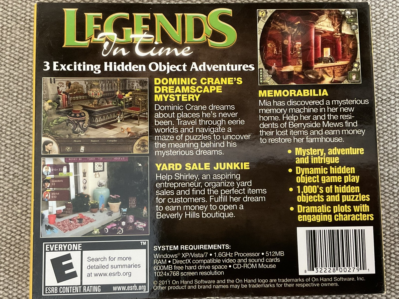 Legends In Time PC CD-ROM – A Hidden Object Collection – 2011