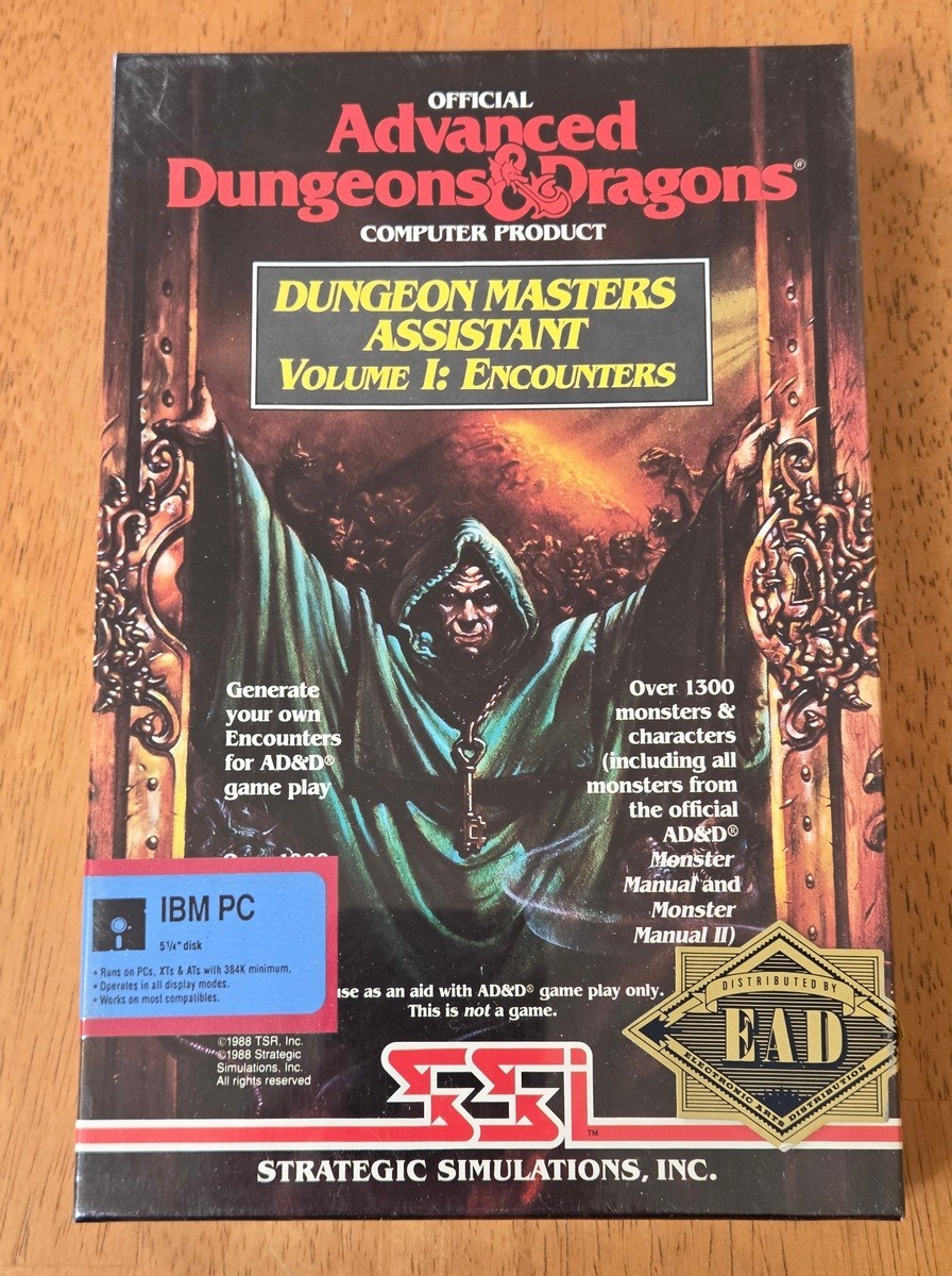 New Sealed AD&D Dungeon Masters Assistant Vol 1 PC Big Box Game IBM Complete