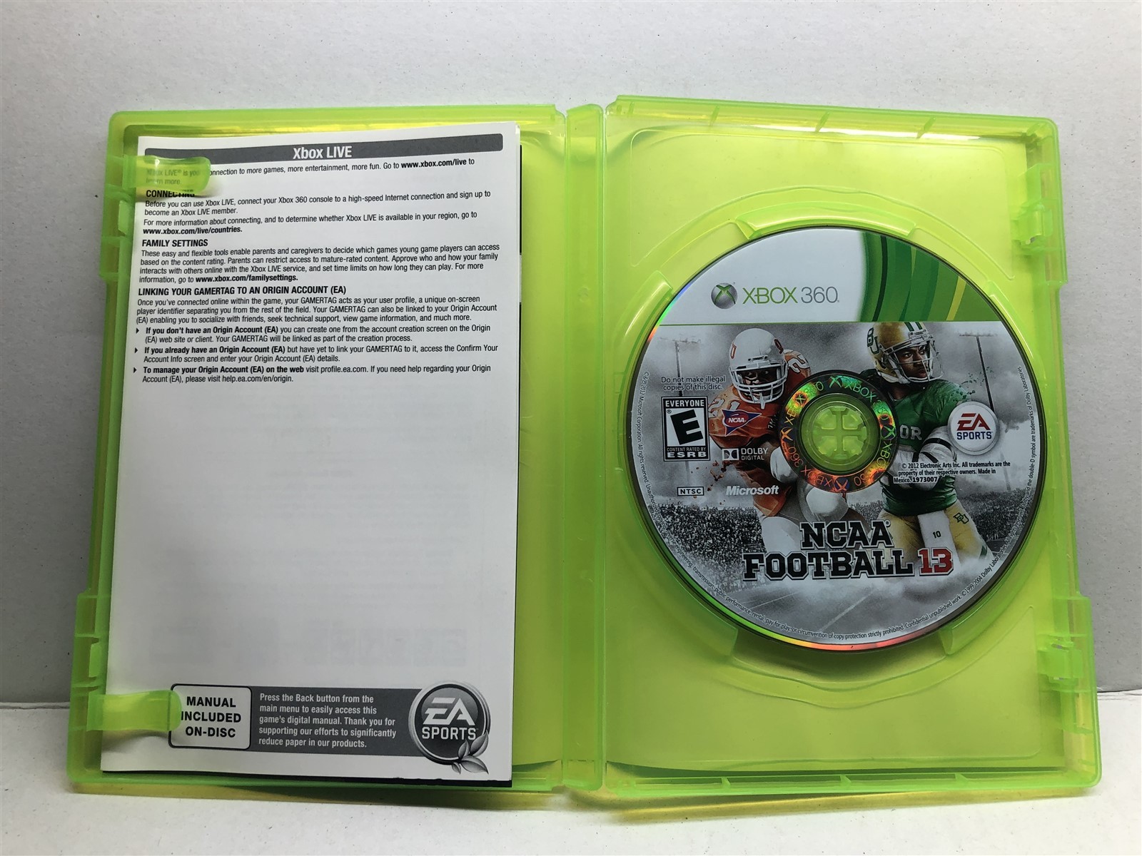 NCAA Football 13 (Xbox 360, 2012) Complete Tested Working – Free Ship