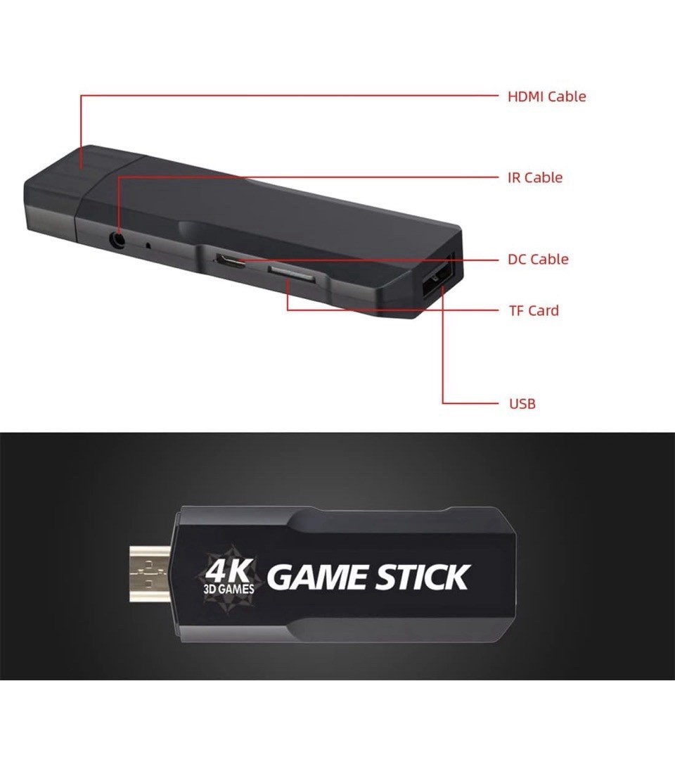 Retro Game Stick x2 Console 4k HD GD10 + Built-in 50 Emulators