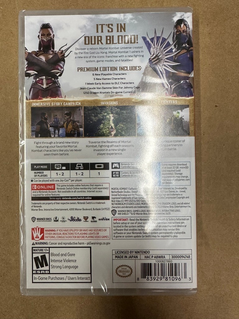 Mortal Kombat 1 Premium Edition – Nintendo Switch NEW!