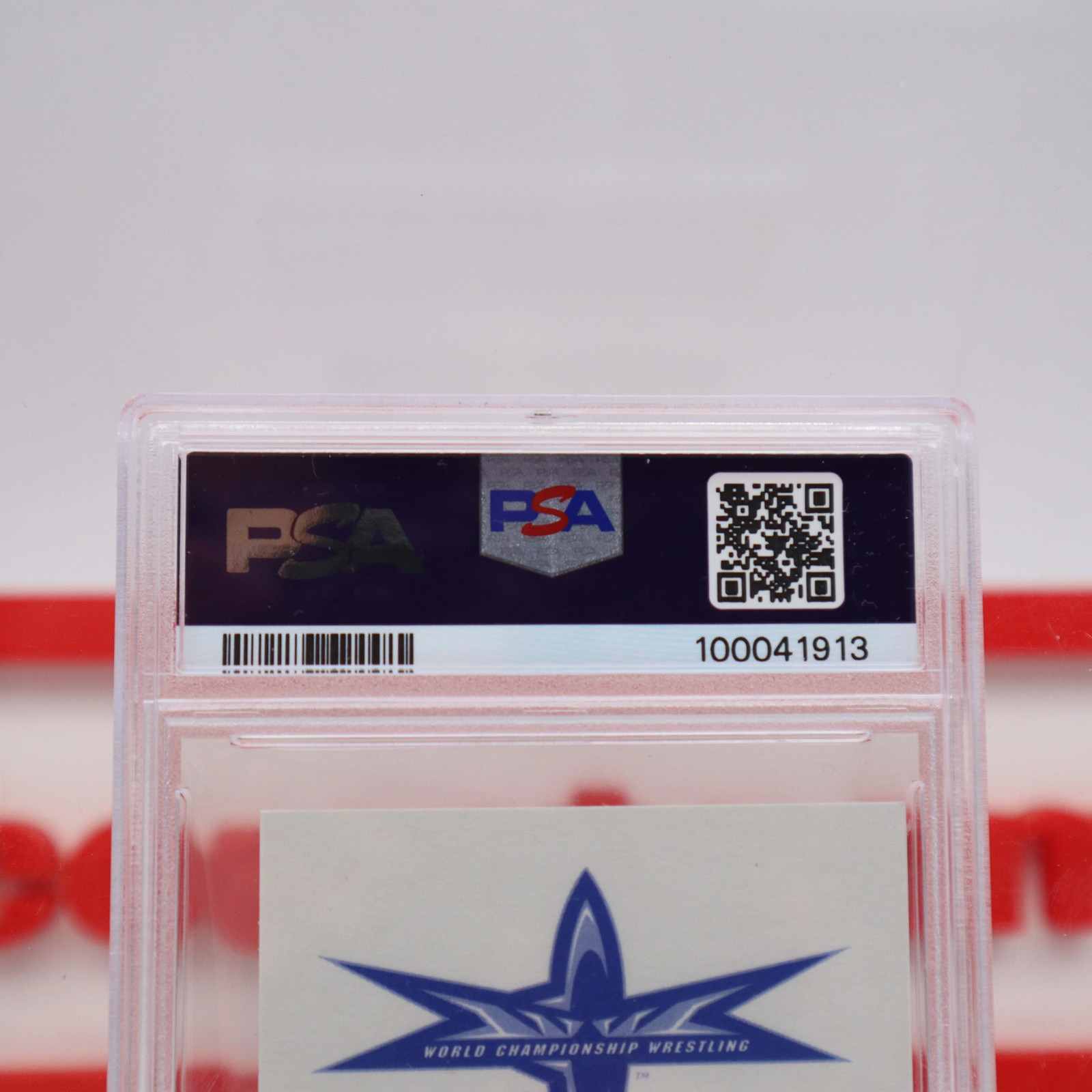 AUTOGRAPHED BRET “Hit Man” HART 1999 C/P WCW MEGASTICKERS GRADED CARD PSA GEM 10
