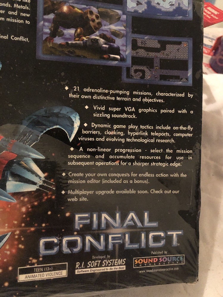 Final Conflict PC CD-ROM Sound Source Interactive R. I. Soft for Windows 95 RTS