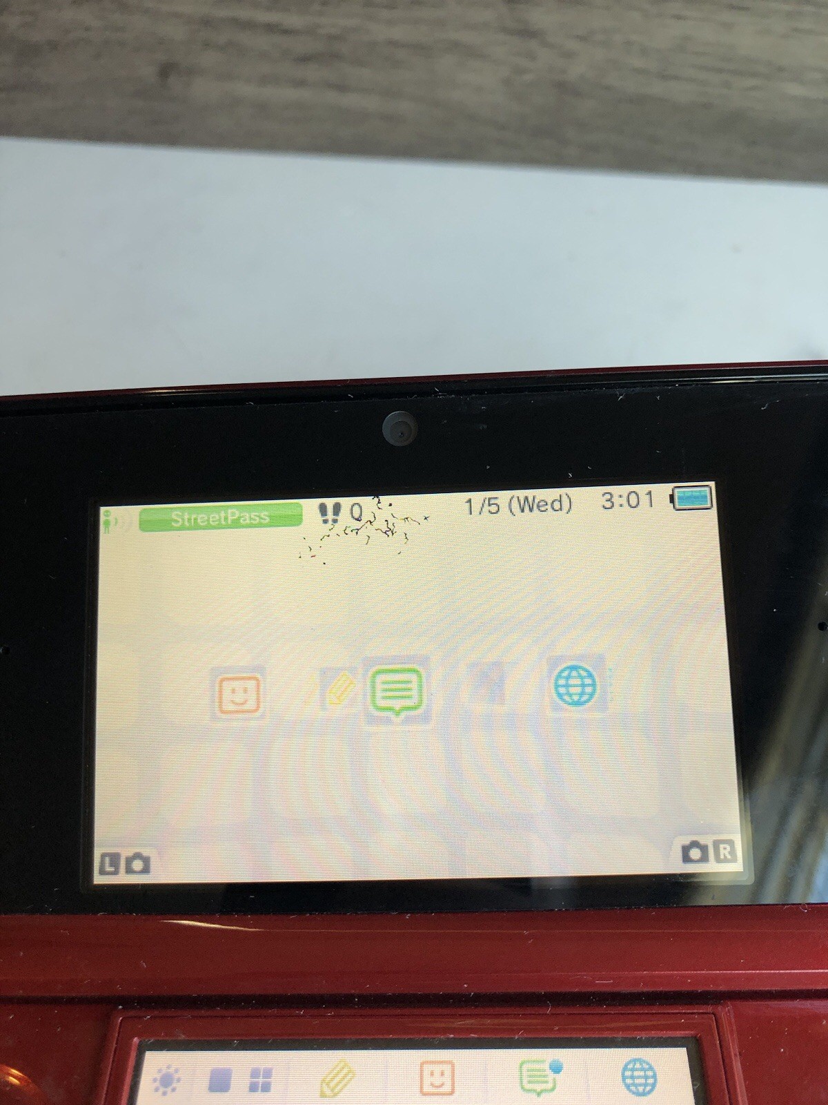 For Parts Not Working Nintendo 3DS Flame Red Handheld Console Original As is