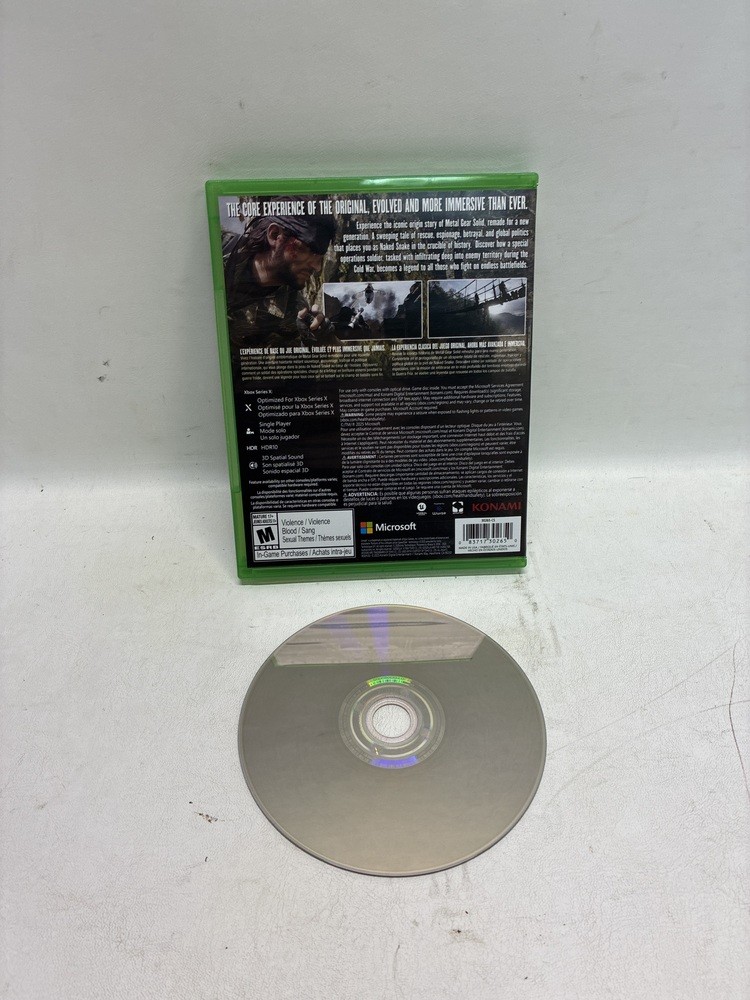 Metal Gear Solid Snake Eater Xbox One Video Game