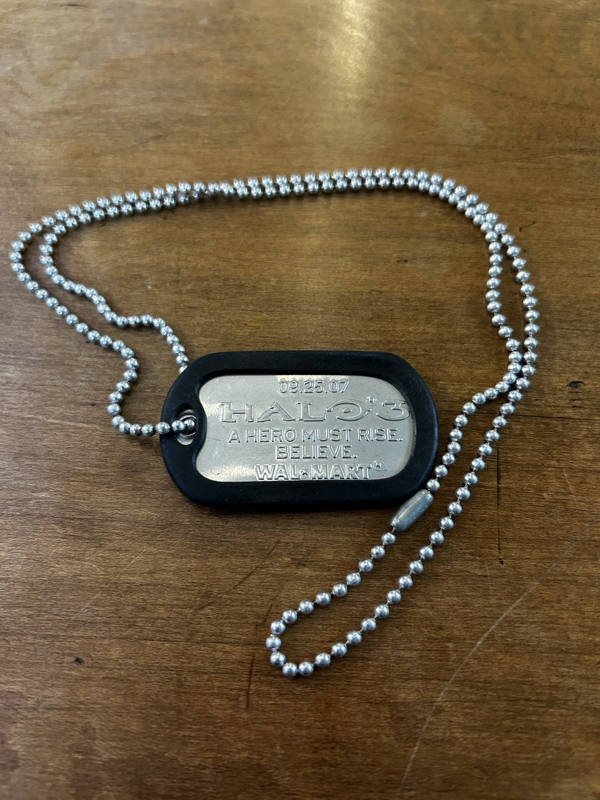Halo 3 “A Hero Must Rise” Walmart Promo Dog Tag 9/25/07 – Rare Collector