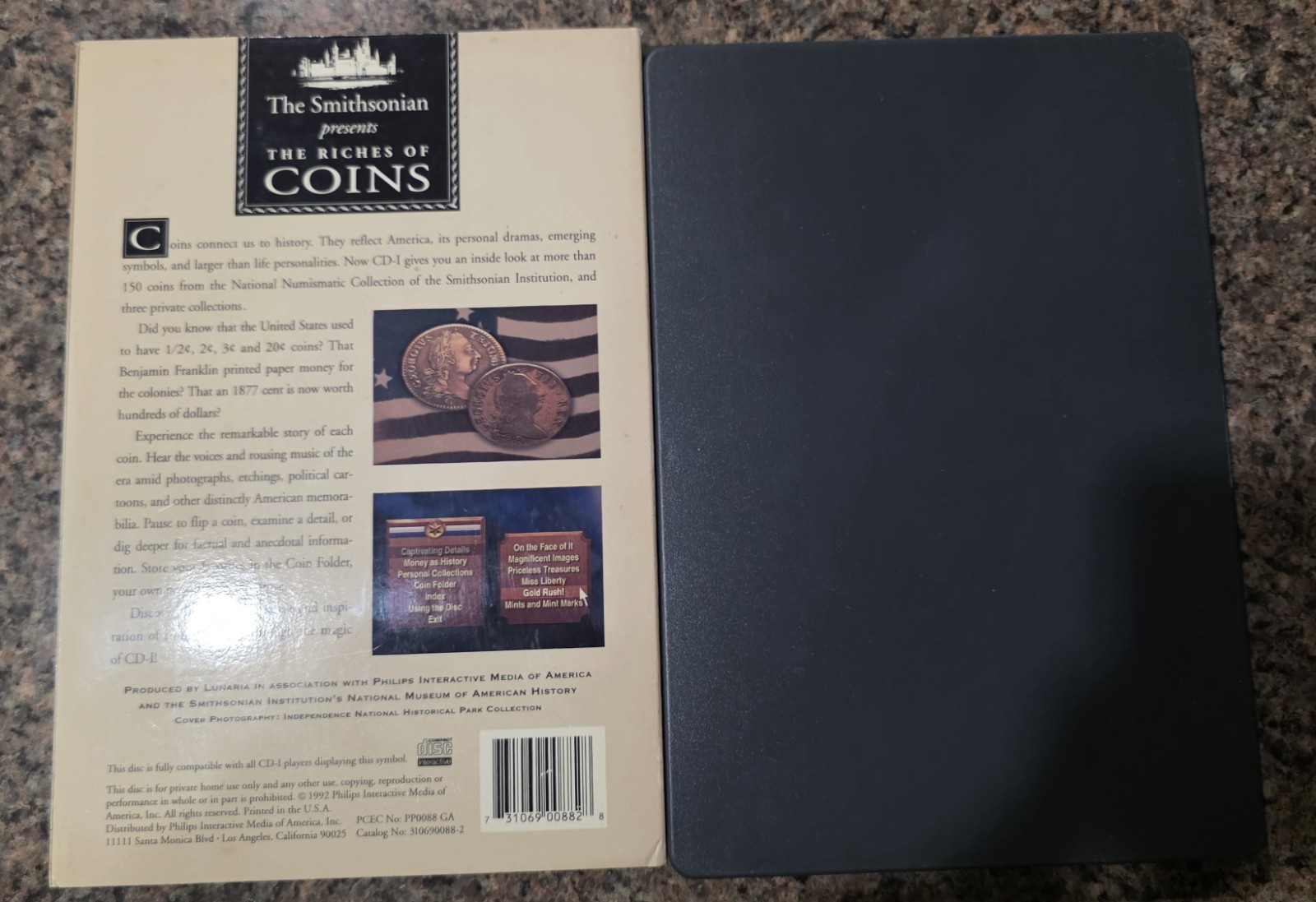 Smithsonian Riches of Coins (Phillips CD-i, 1993) complete, cdi, LONGBOX