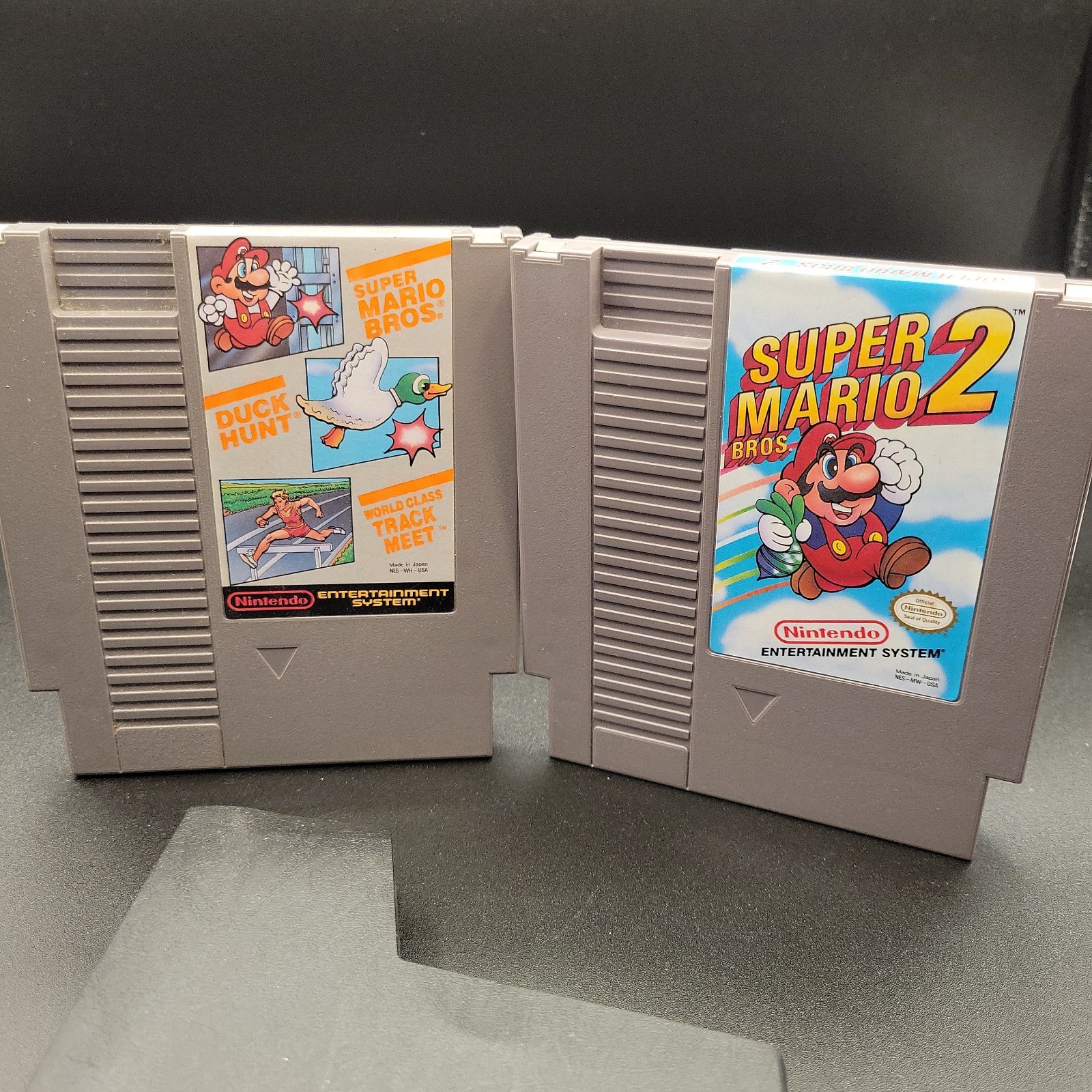 Super Mario Bros 2 + Super Mario Bros Duck Hunt Track Meet NES Authentic Lot