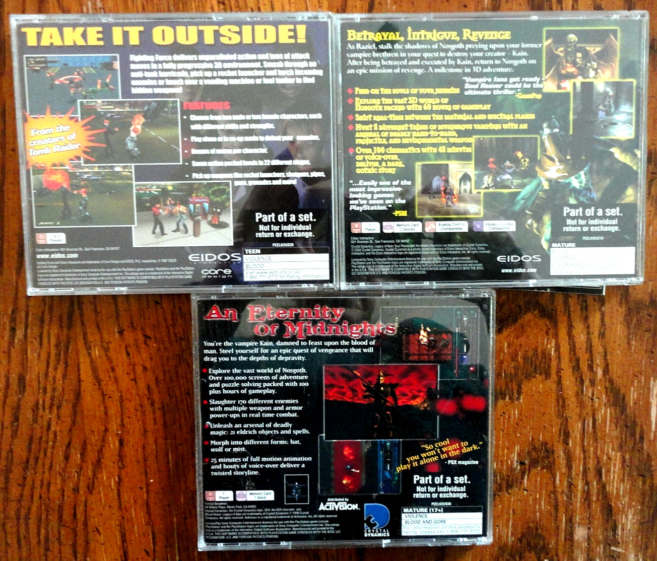 PLAYSTATION 1 EIDOS COLLECTORS’ EDITION*Fighting Force*Kain–Blood Omen/Soul Rea