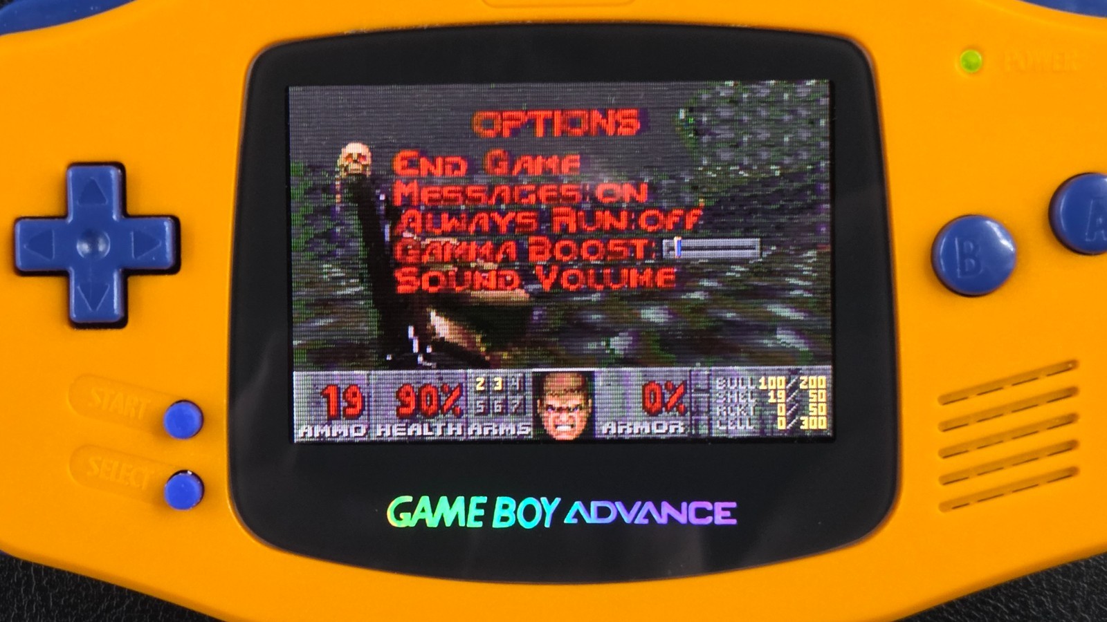 Doom Custom PC Conversion on Nintendo GBA Gameboy Advance Video Game