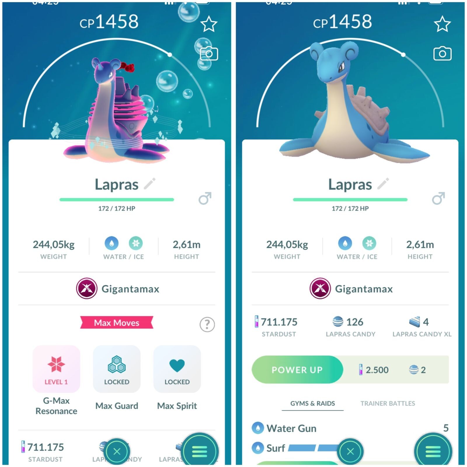Pokémon Non Shiny Lapras Giga max – Trade 20k stardust