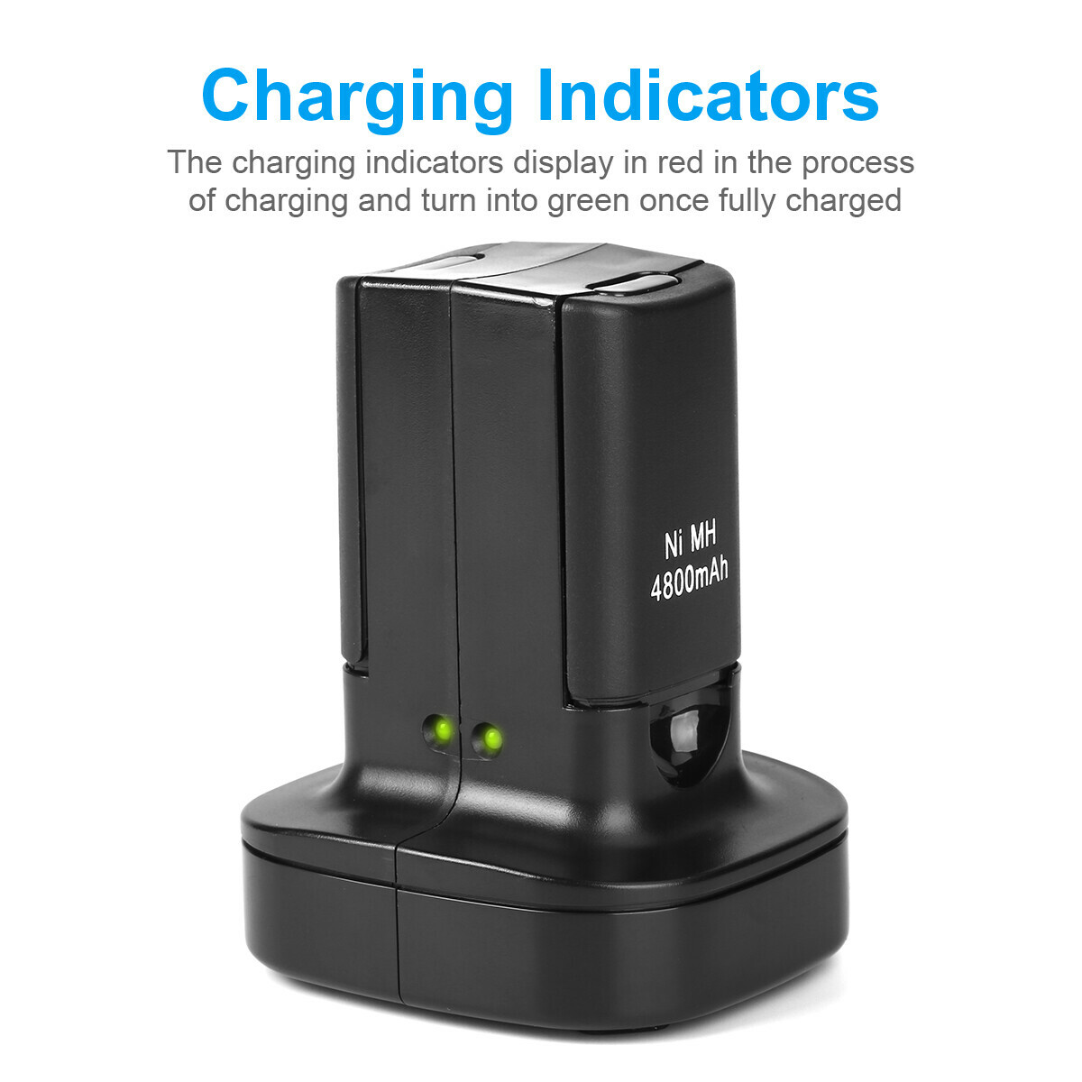 2 Battery Pack & Charger Dock For Microsoft Xbox 360 Wireless Controller Black