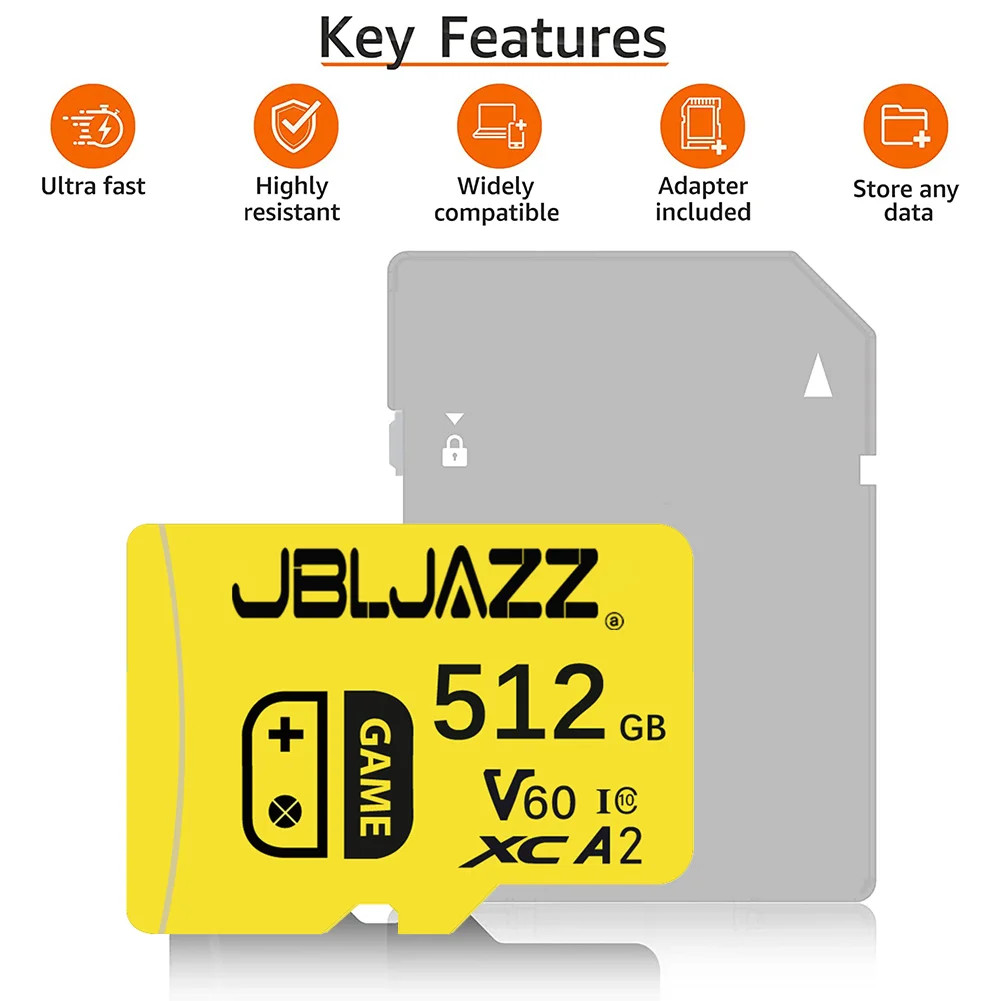 High Speed 128GB U3 V60 Micro TF SD Card for Nintendo Switch PS4 Games – 512GB 2