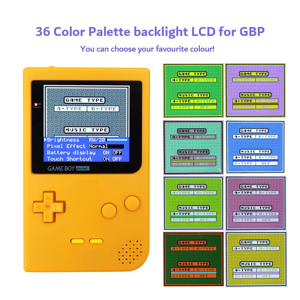 For Gameboy Pocket GBP 2.8″ Laminated IPS LCD Screen Backlight Backlit OSD KIT