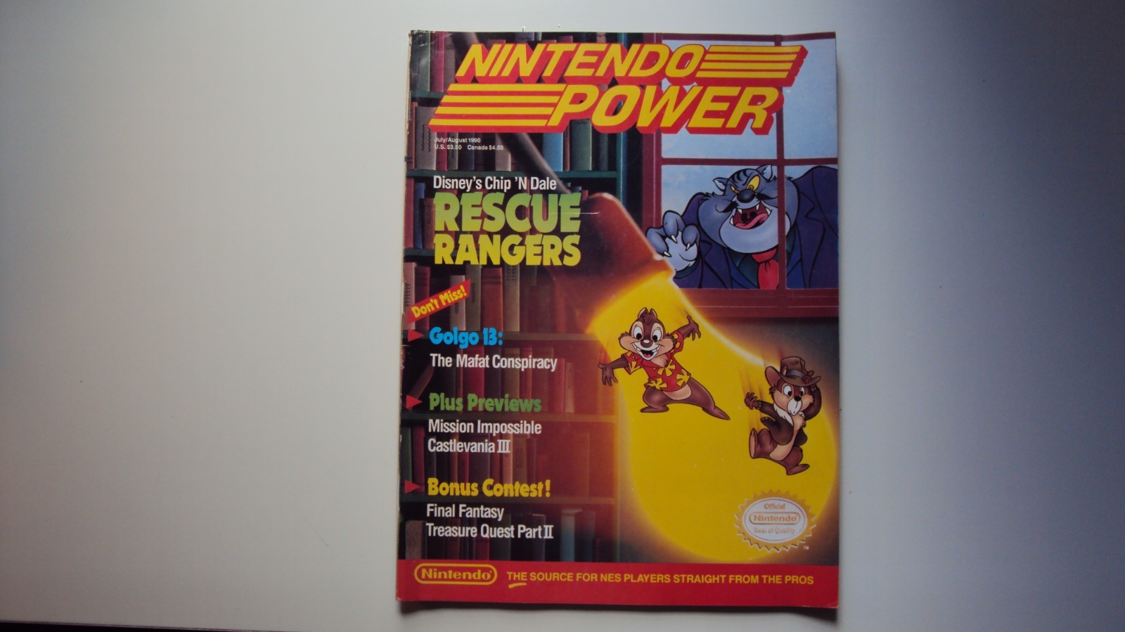 Nintendo Power Magazine Rescue Rangers (July/August 1990) W/Poster + Inserts