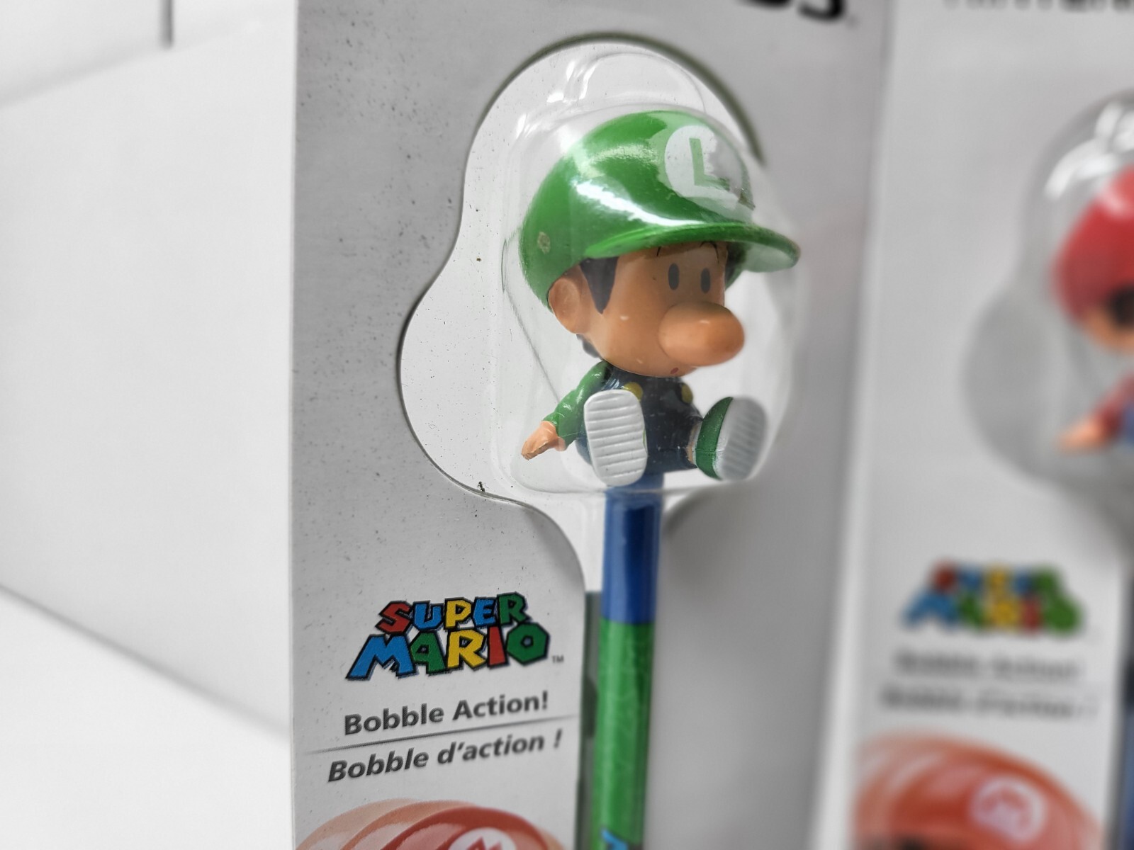 2 NEW LARGE BOBBLE HEAD STYLUS 1 SUPER MARIO BROS. & 1 LUIGI BOBBLEHEAD