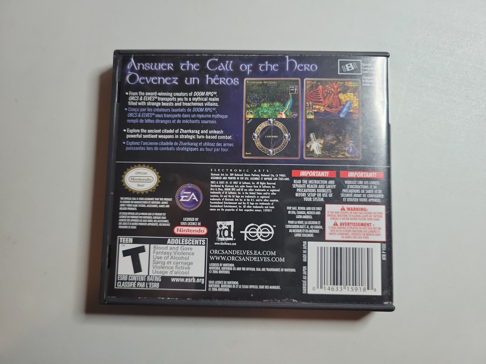 Orcs & Elves (Nintendo DS 2007) RPG Complete w/ Manual *Tested&Works*