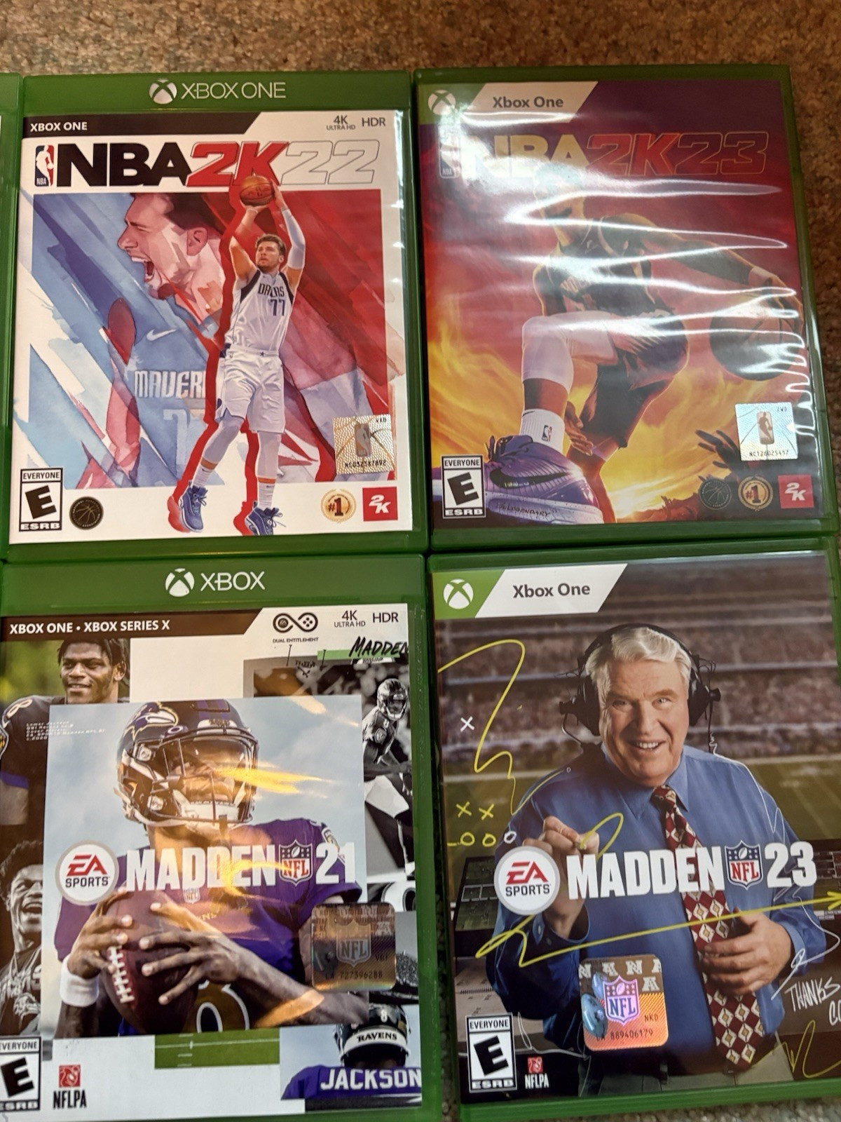 Xbox One Game Lot w/ Cases: NBA 2K17 2K19 2K22 2K23 Madden 20 21 23 & Minecraft