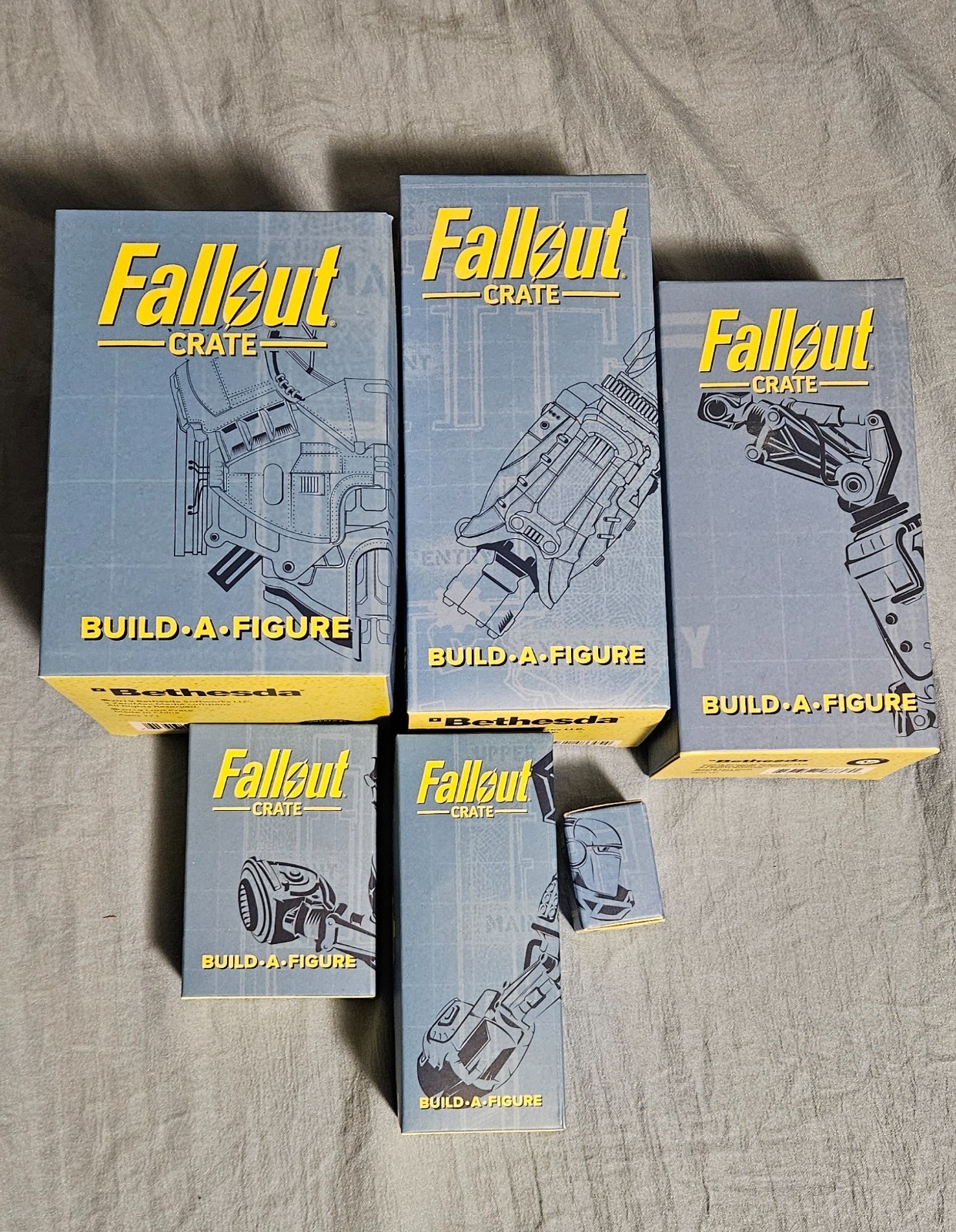 Fallout Loot Crate Liberty Prime Build-A-Figure Complete Set New-Sealed In Boxes